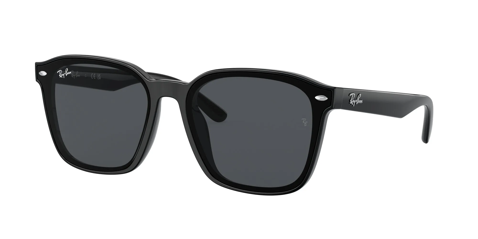 Ray - Ban RB4392D 601/87 Occhiali da sole Iniettato Nero Grigio Squadrata Normale - immagine 1