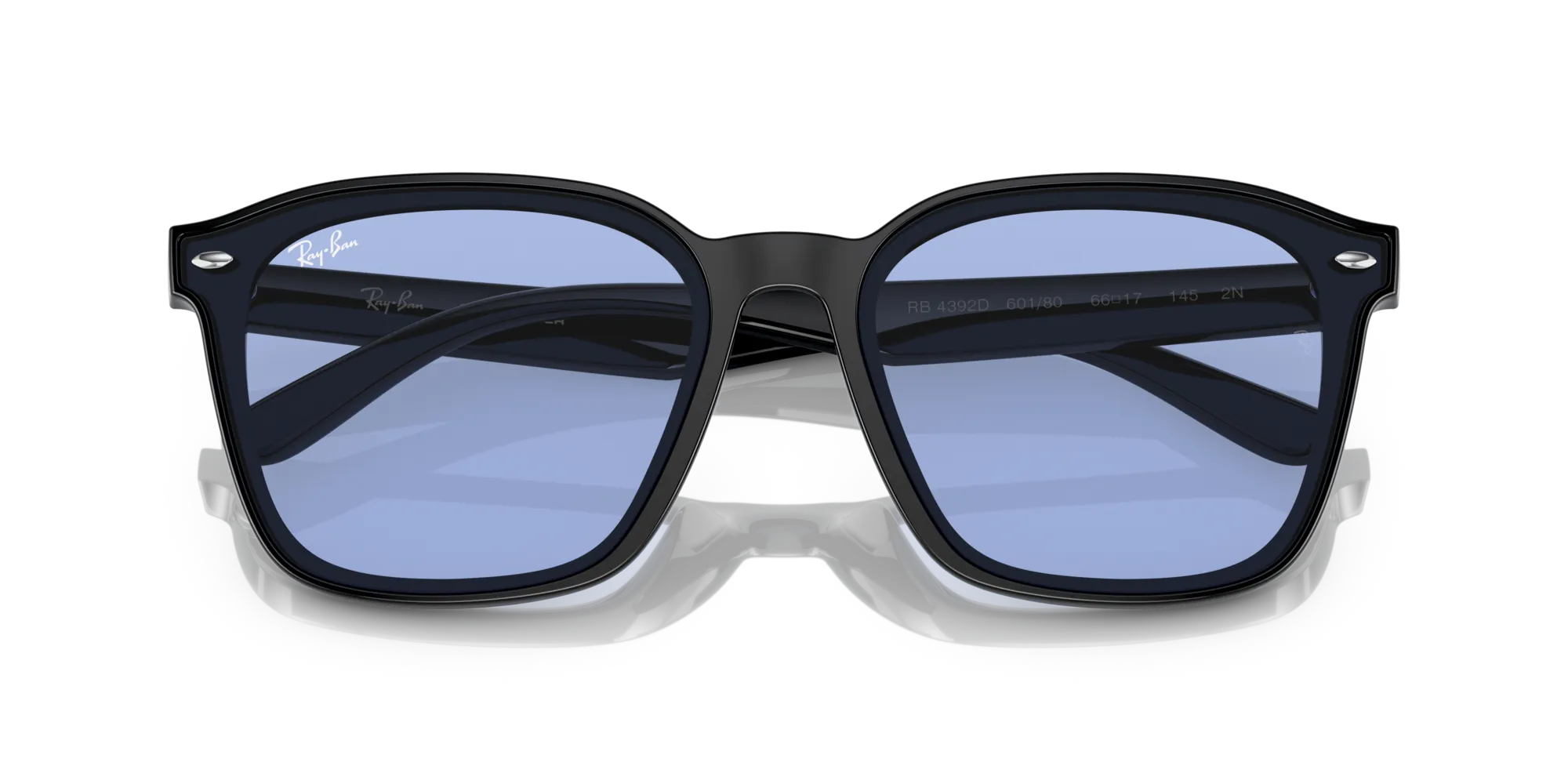 Ray - Ban RB4392D 601/80 Occhiali da sole Iniettato Nero Blu Squadrata Normale - immagine 2