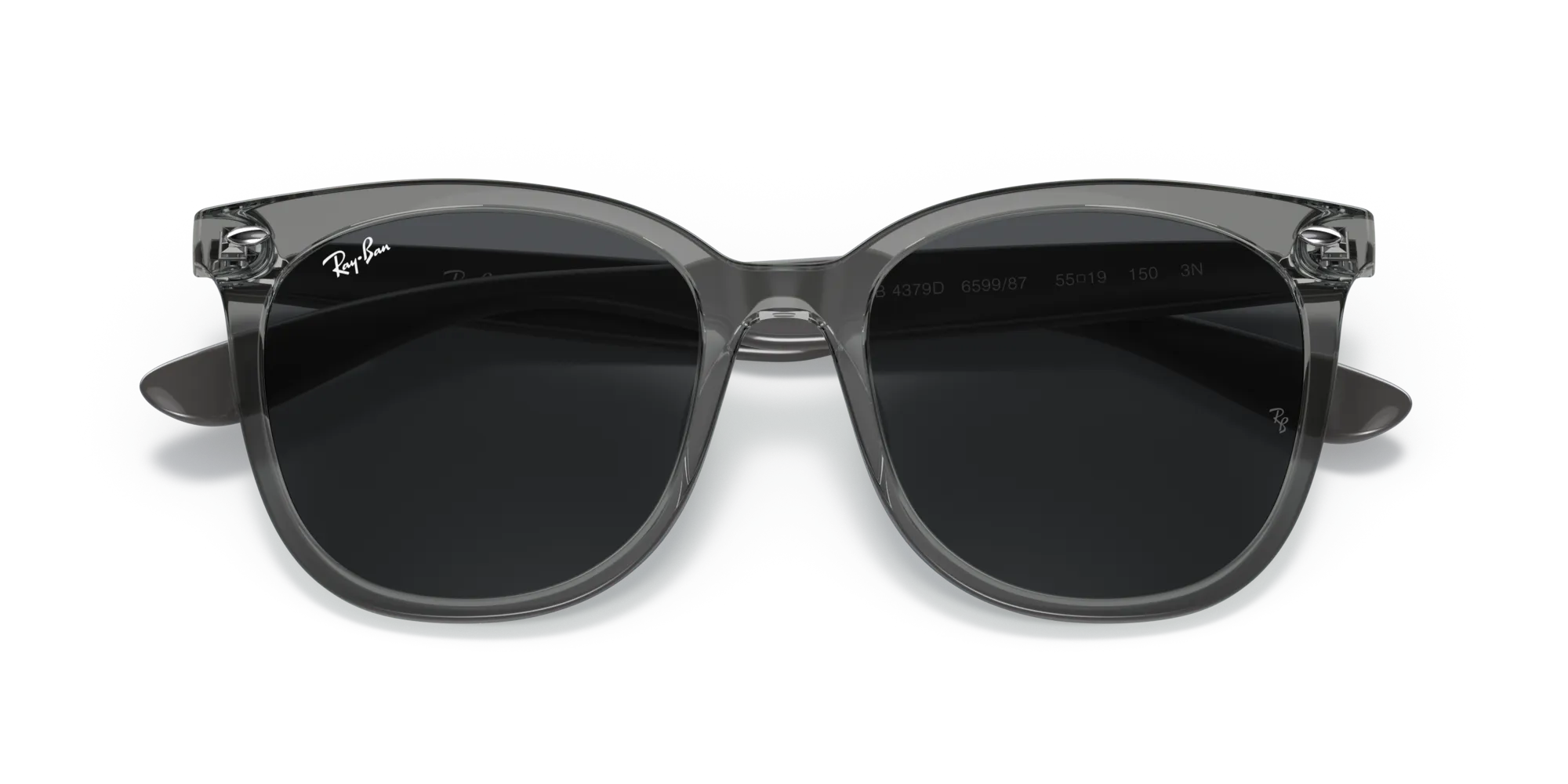 Ray - Ban RB4379D 659987 Occhiali da sole Iniettato Grigio Grigio Squadrata Normale - immagine 2