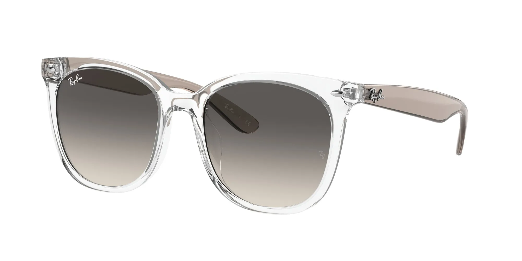 Ray - Ban RB4379D 659811 Occhiali da sole Iniettato Trasparente Grigio Squadrata Normale Sfumato - immagine 1