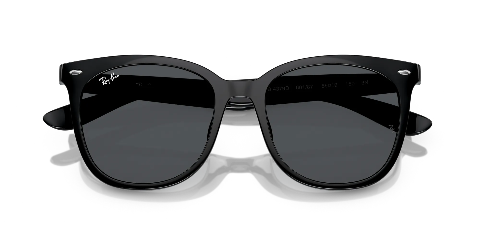 Ray - Ban RB4379D 601/87 Occhiali da sole Iniettato Nero Grigio Squadrata Normale - immagine 2