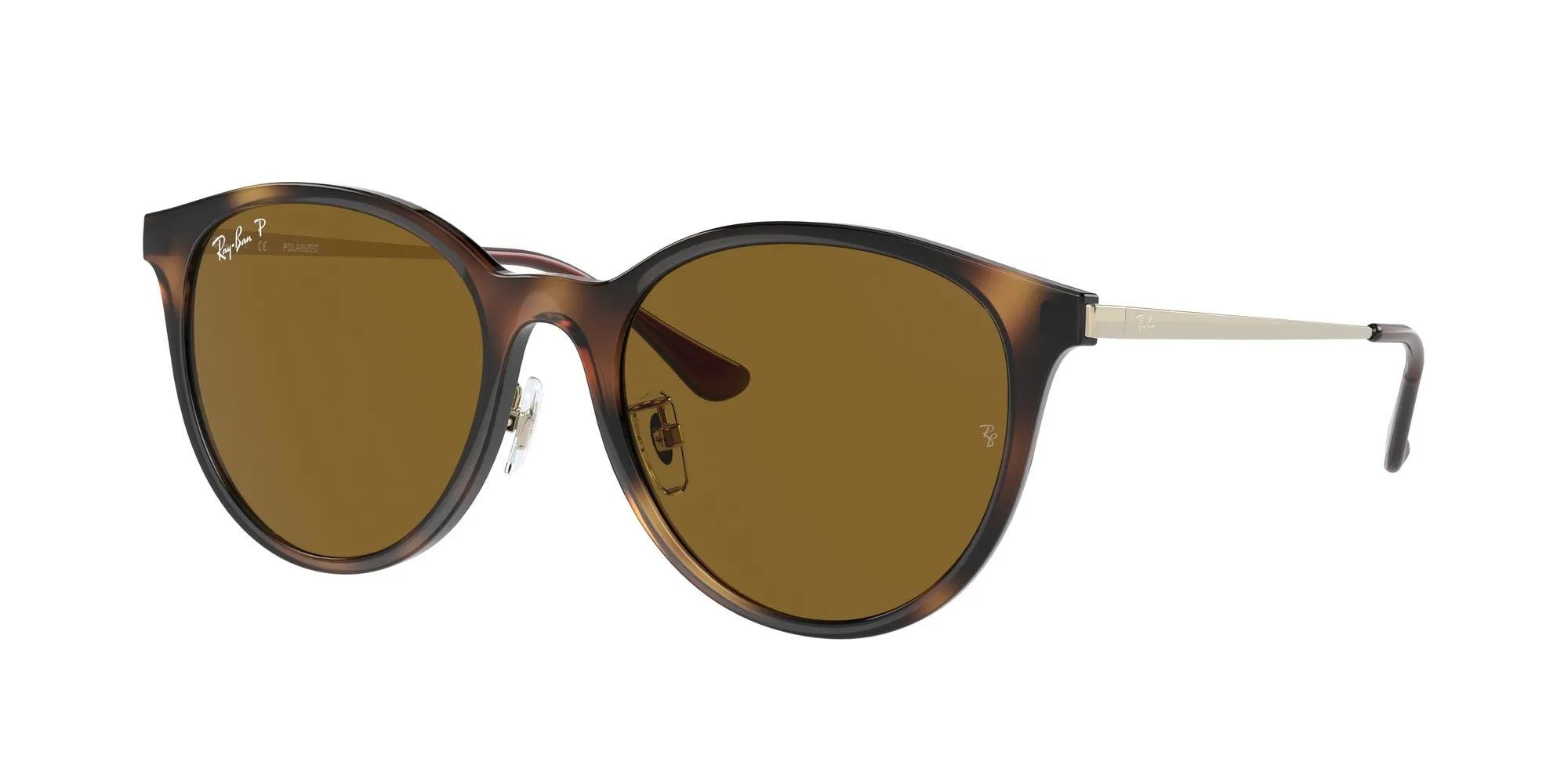Ray - Ban RB4334D 710/83 Occhiali da sole Iniettato Tartaruga Marrone Squadrata Polarizzata - immagine 1