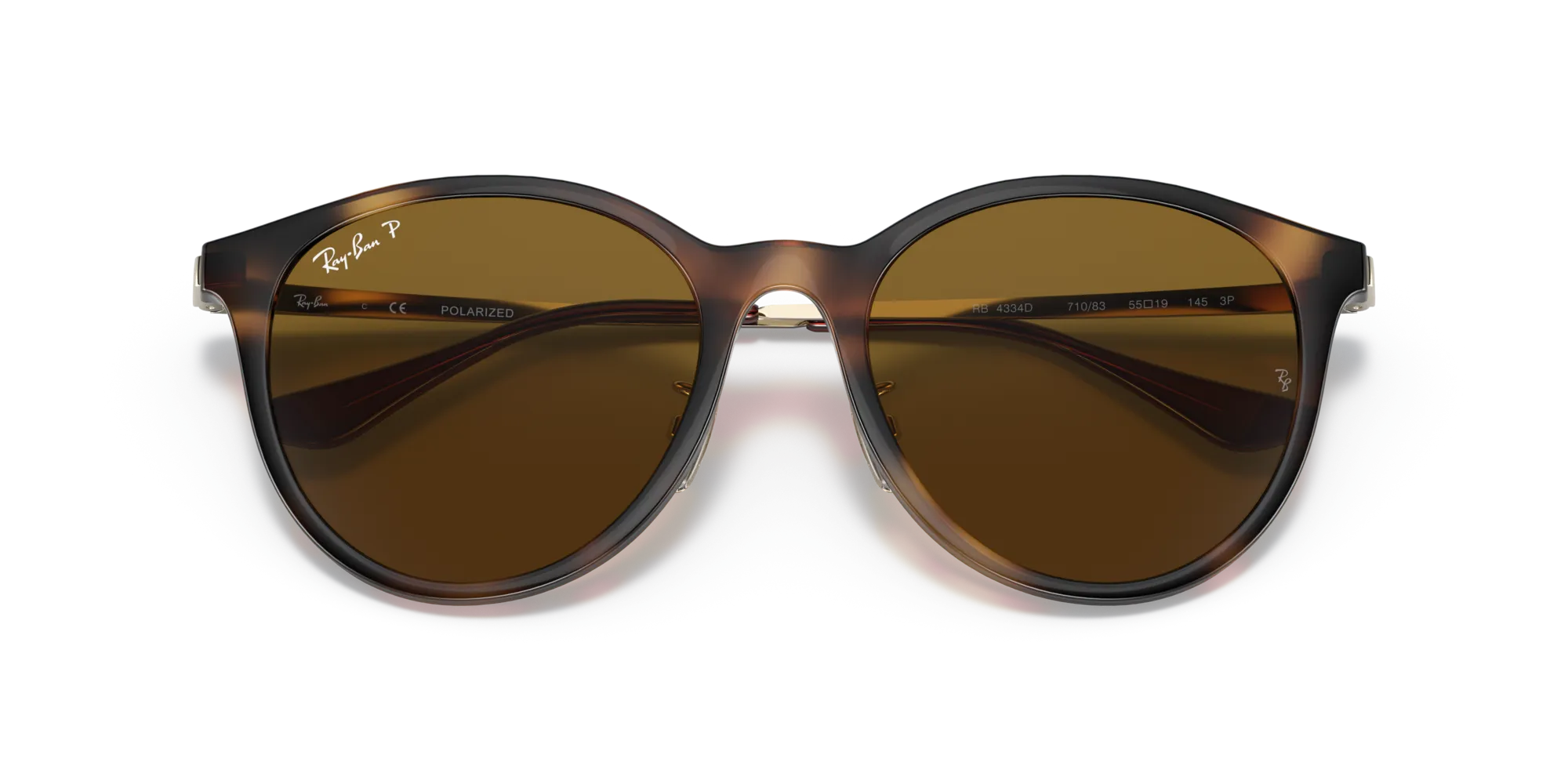 Ray - Ban RB4334D 710/83 Occhiali da sole Iniettato Tartaruga Marrone Squadrata Polarizzata - immagine 2