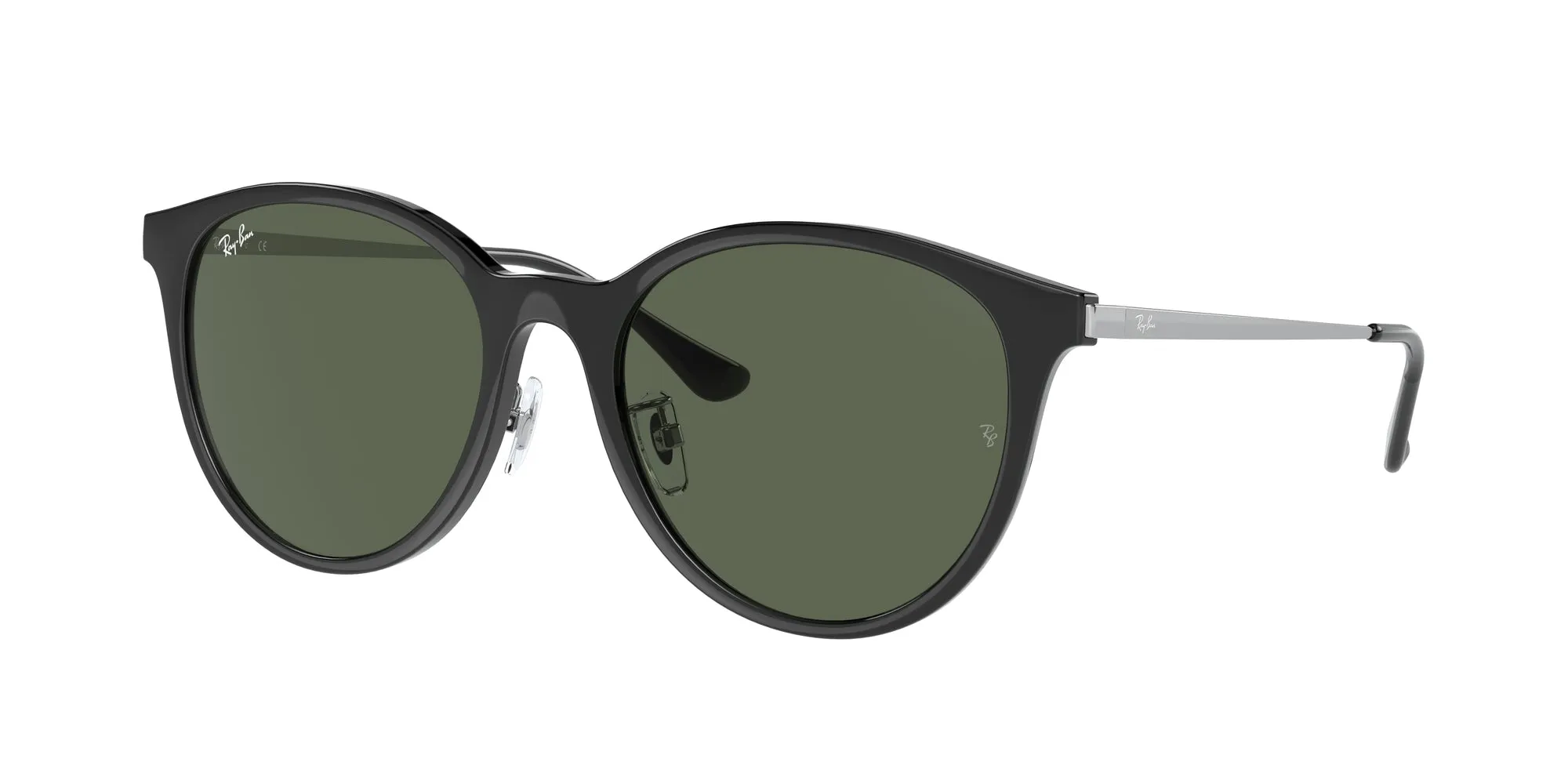 Ray - Ban RB4334D 629271 Occhiali da sole Iniettato Nero G15 Squadrata Normale - immagine 1