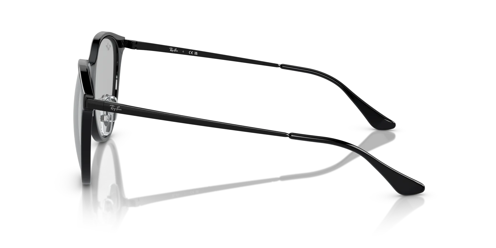 Ray - Ban RB4334D 601/87 Occhiali da sole Iniettato Nero Grigio Squadrata Normale - immagine 4