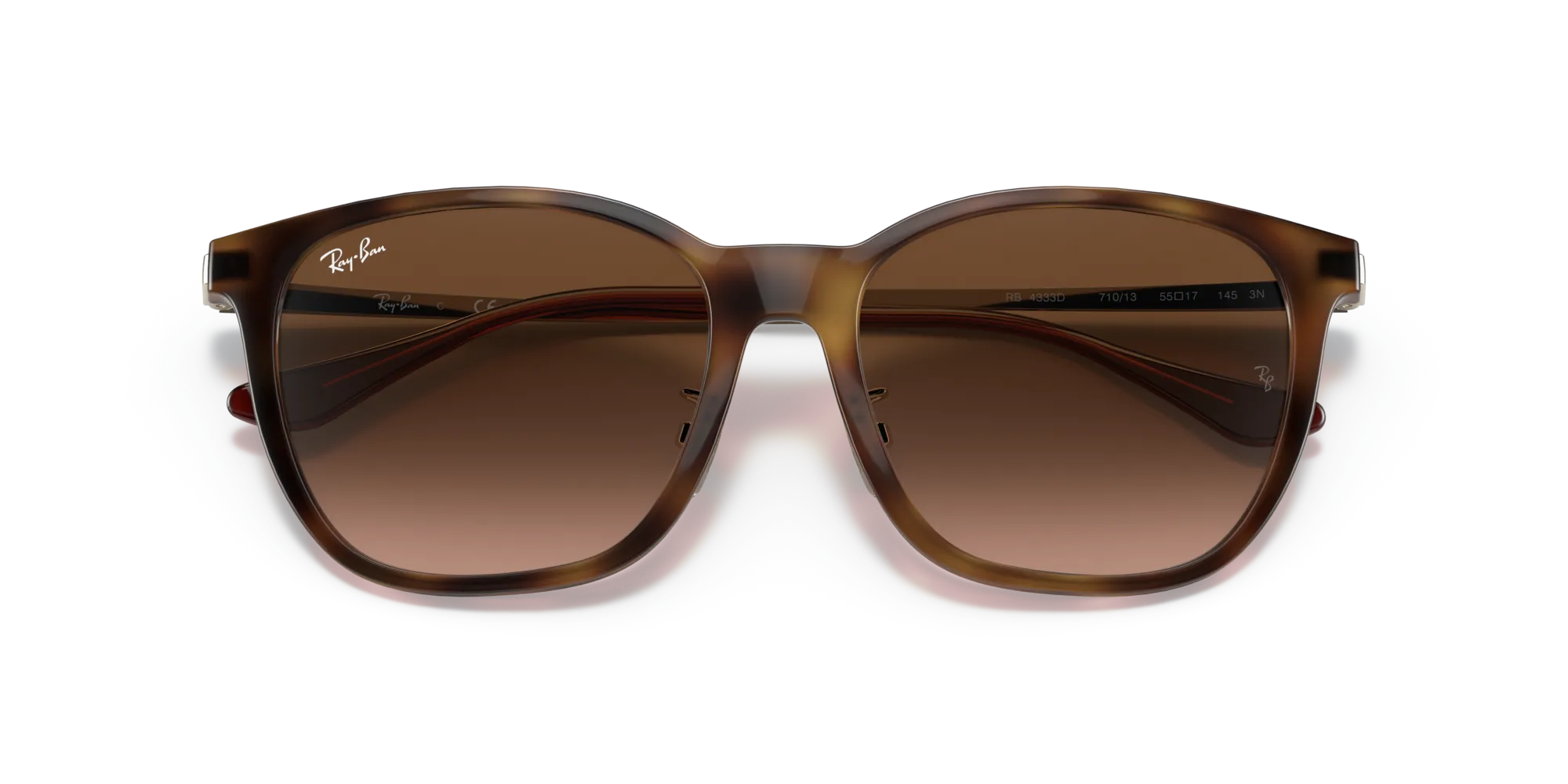 Ray - Ban RB4333D 710/13 Occhiali da sole Iniettato Tartaruga Marrone Squadrata Normale Sfumato - immagine 2