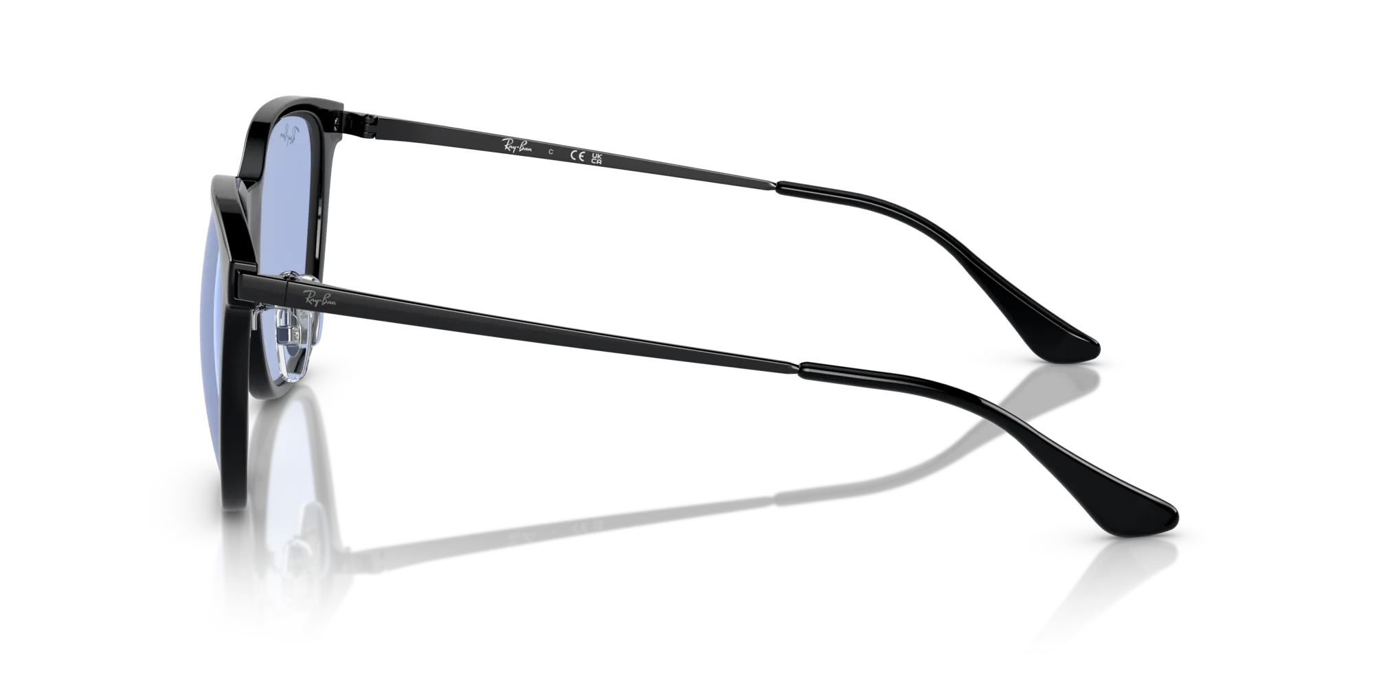 Ray - Ban RB4333D 674680 Occhiali da sole Iniettato Nero Blu Squadrata Normale - immagine 4
