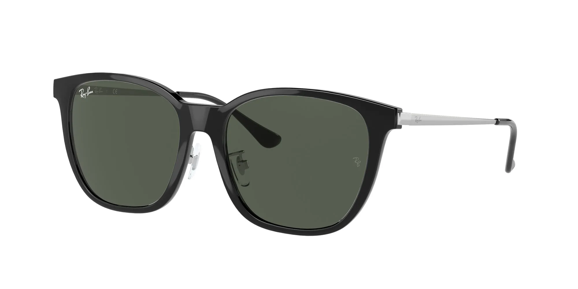 Ray - Ban RB4333D 629271 Occhiali da sole Iniettato Nero G15 Squadrata Normale - immagine 1
