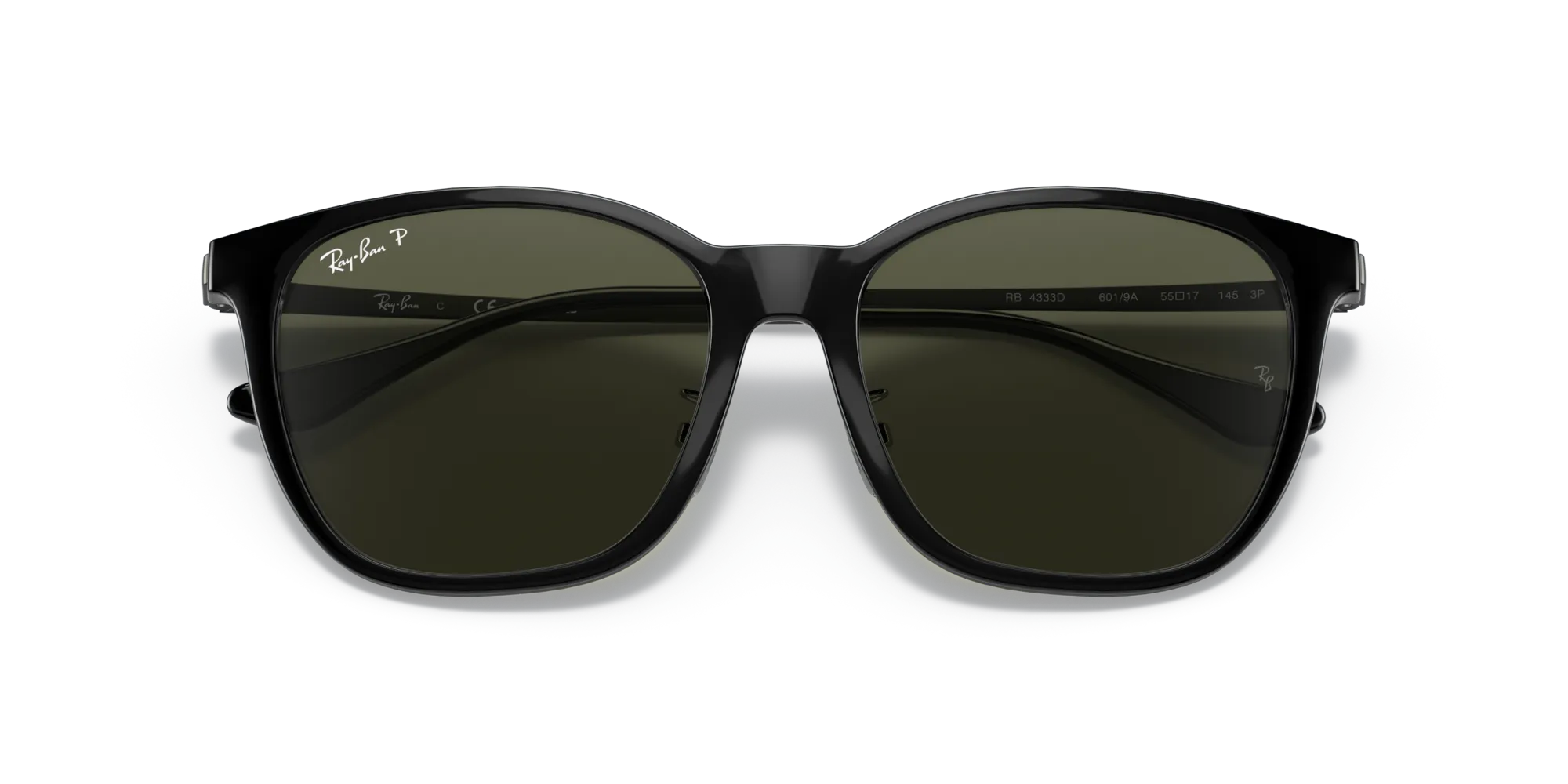 Ray - Ban RB4333D 601/9A Occhiali da sole Iniettato Nero G15 Squadrata Polarizzata Antiriflesso - immagine 2