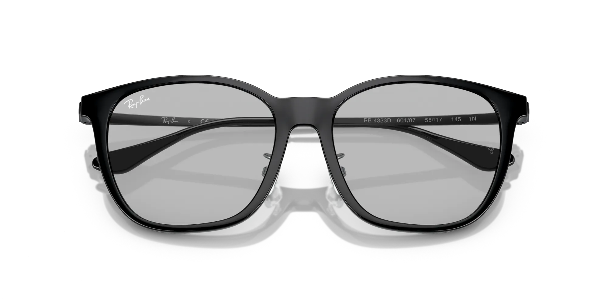 Ray - Ban RB4333D 601/87 Occhiali da sole Iniettato Nero Grigio Squadrata Normale - immagine 2