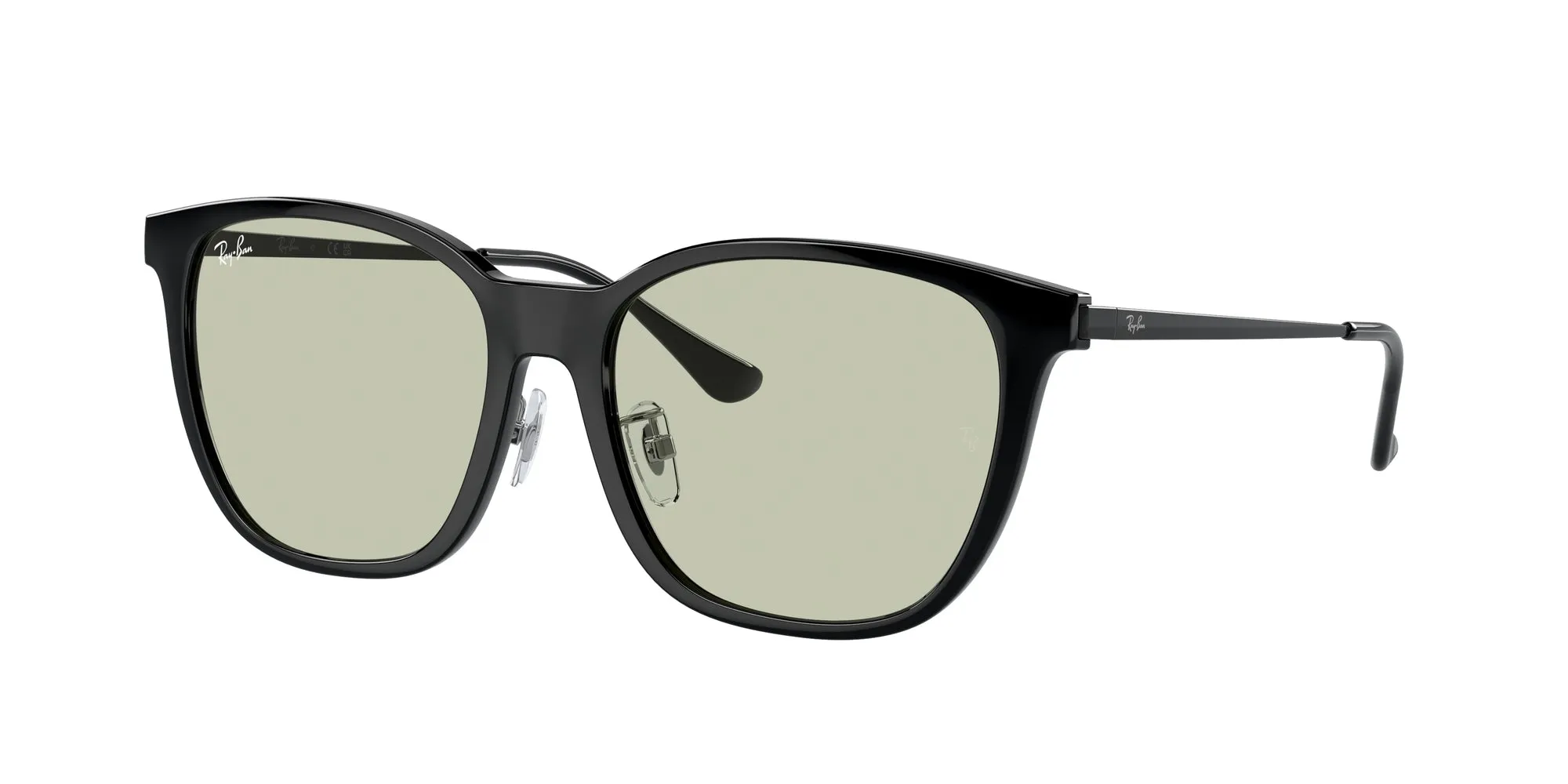 Ray - Ban RB4333D 601/2 Occhiali da sole Iniettato Nero Verde Squadrata Normale - immagine 1
