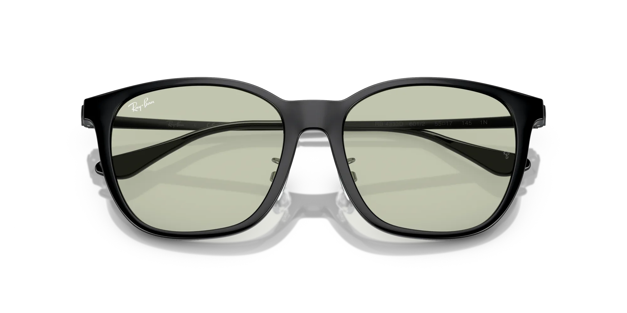 Ray - Ban RB4333D 601/2 Occhiali da sole Iniettato Nero Verde Squadrata Normale - immagine 2