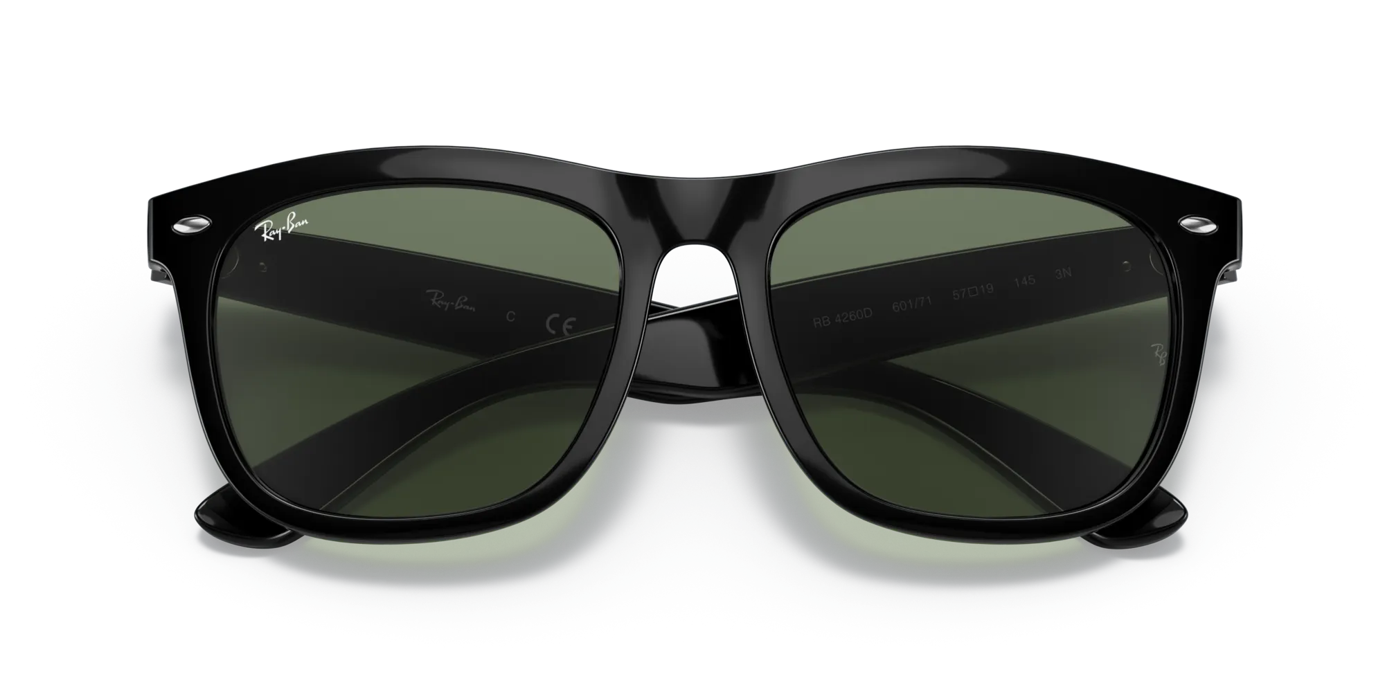 Ray - Ban RB4260D 601/71 Occhiali da sole Iniettato Nero Verde Squadrata Normale - immagine 2