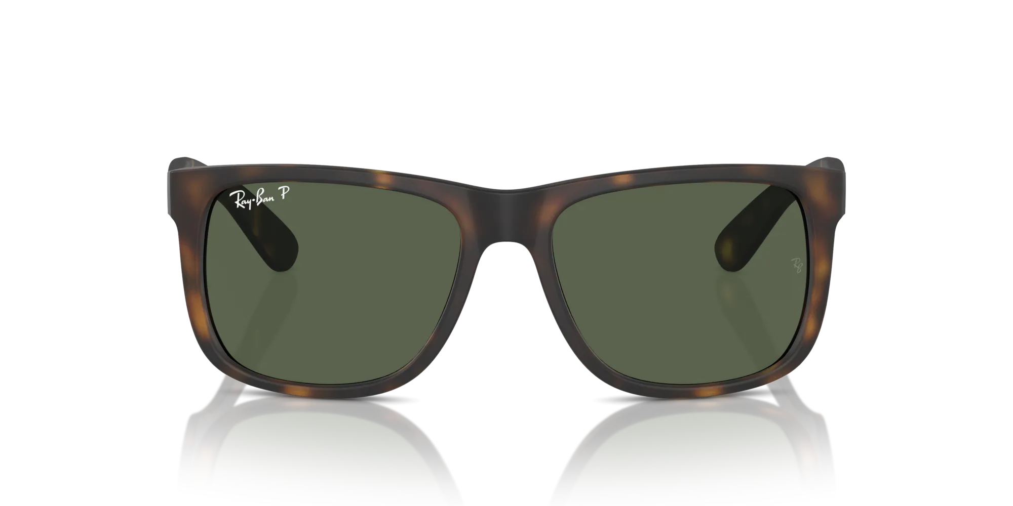 Ray - Ban RB4165 JUSTIN 865/9A Occhiali da sole Nylon Tartaruga Verde Squadrata Polarizzata - immagine 3