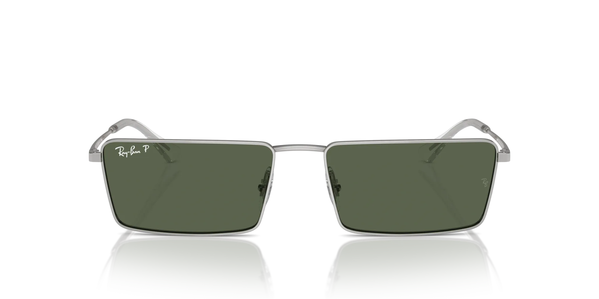 Ray - Ban RB3741 EMY 003/9A Occhiali da sole Metallo Argento Verde Squadrata Polarizzata - immagine 3