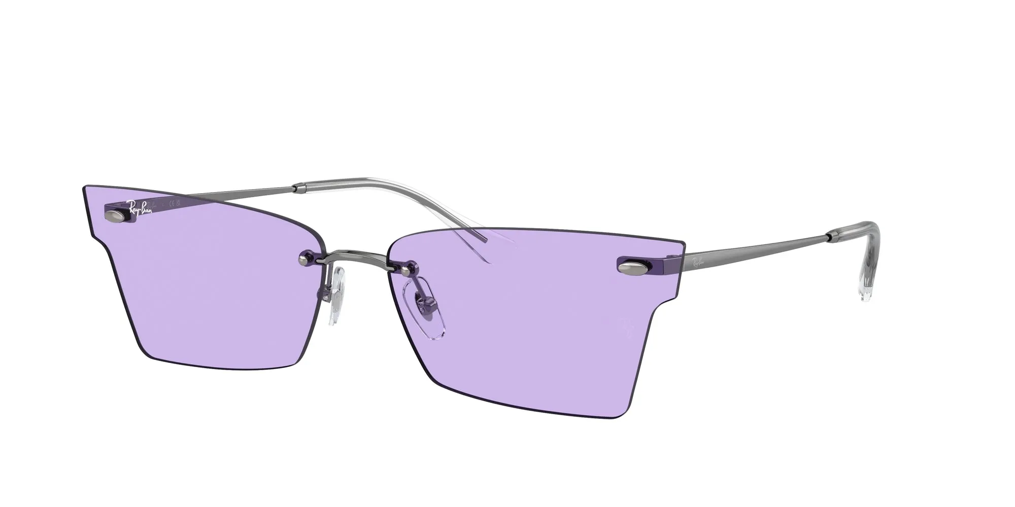 Ray - Ban RB3730 XIME 004/1A Occhiali da sole Metallo Grigio Viola Geometrica Normale - immagine 1