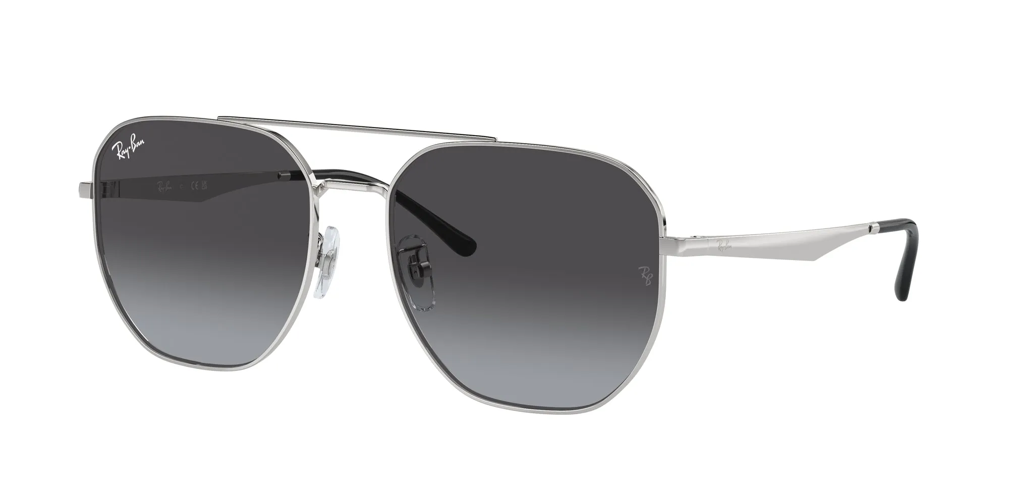 Ray - Ban RB3724D 003/8G Occhiali da sole Metallo Argento Grigio Geometrica Normale Sfumato - immagine 1