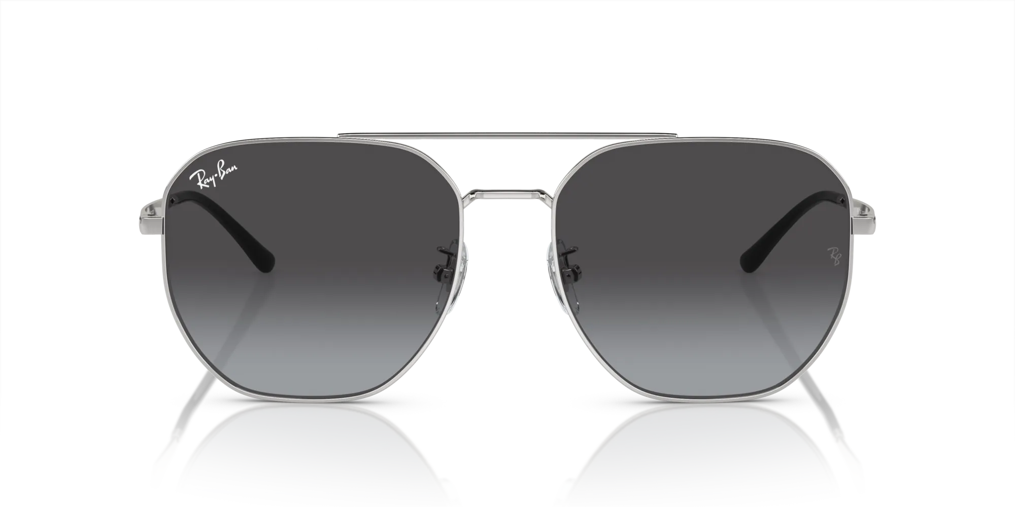 Ray - Ban RB3724D 003/8G Occhiali da sole Metallo Argento Grigio Geometrica Normale Sfumato - immagine 3