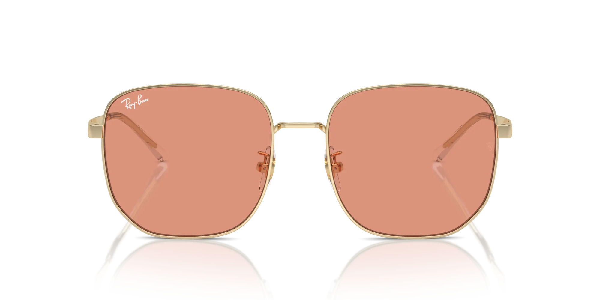 Ray - Ban RB3713D 921374 Occhiali da sole Metallo Oro Arancione Geometrica Normale - immagine 3