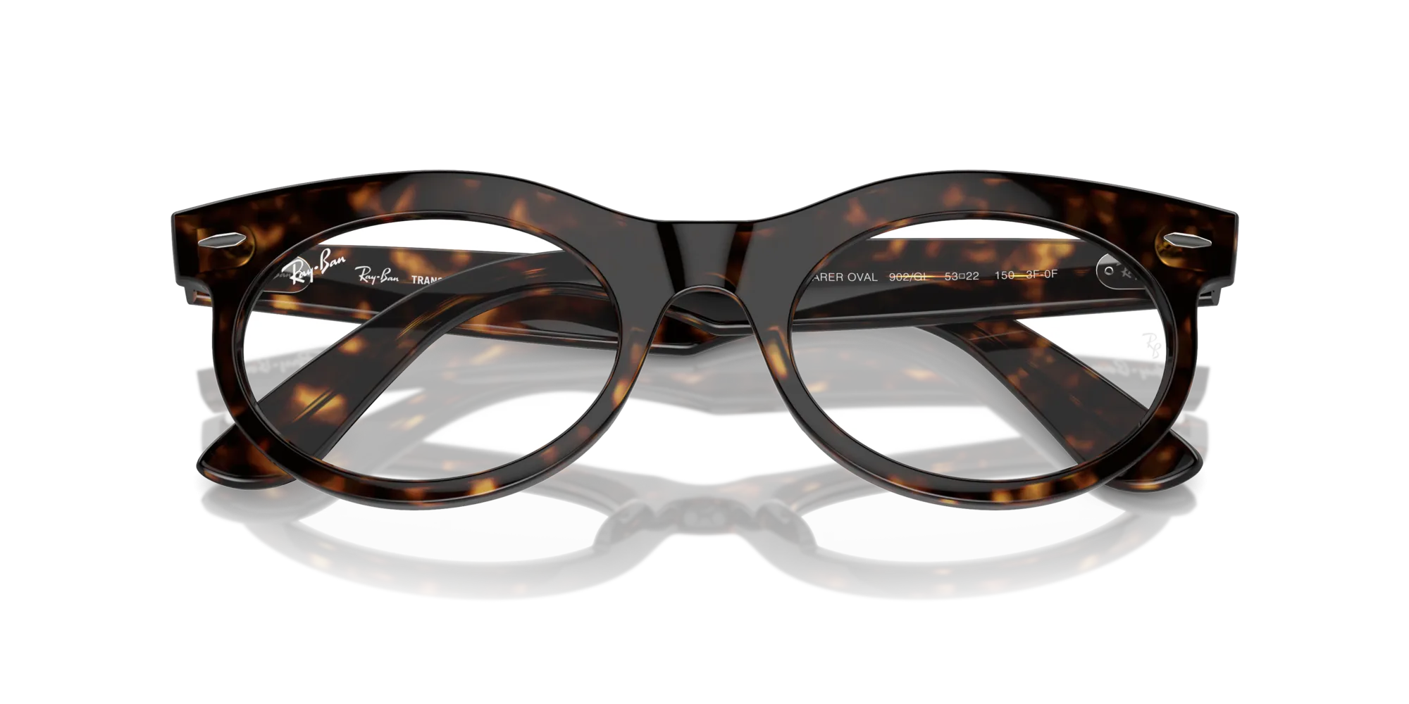 Ray - Ban RB2242 WAYFARER OVAL 902/GI Occhiali da sole Acetato Tartaruga Marrone Rotonda Fotocromatiche Fotocromatico - immagine 2