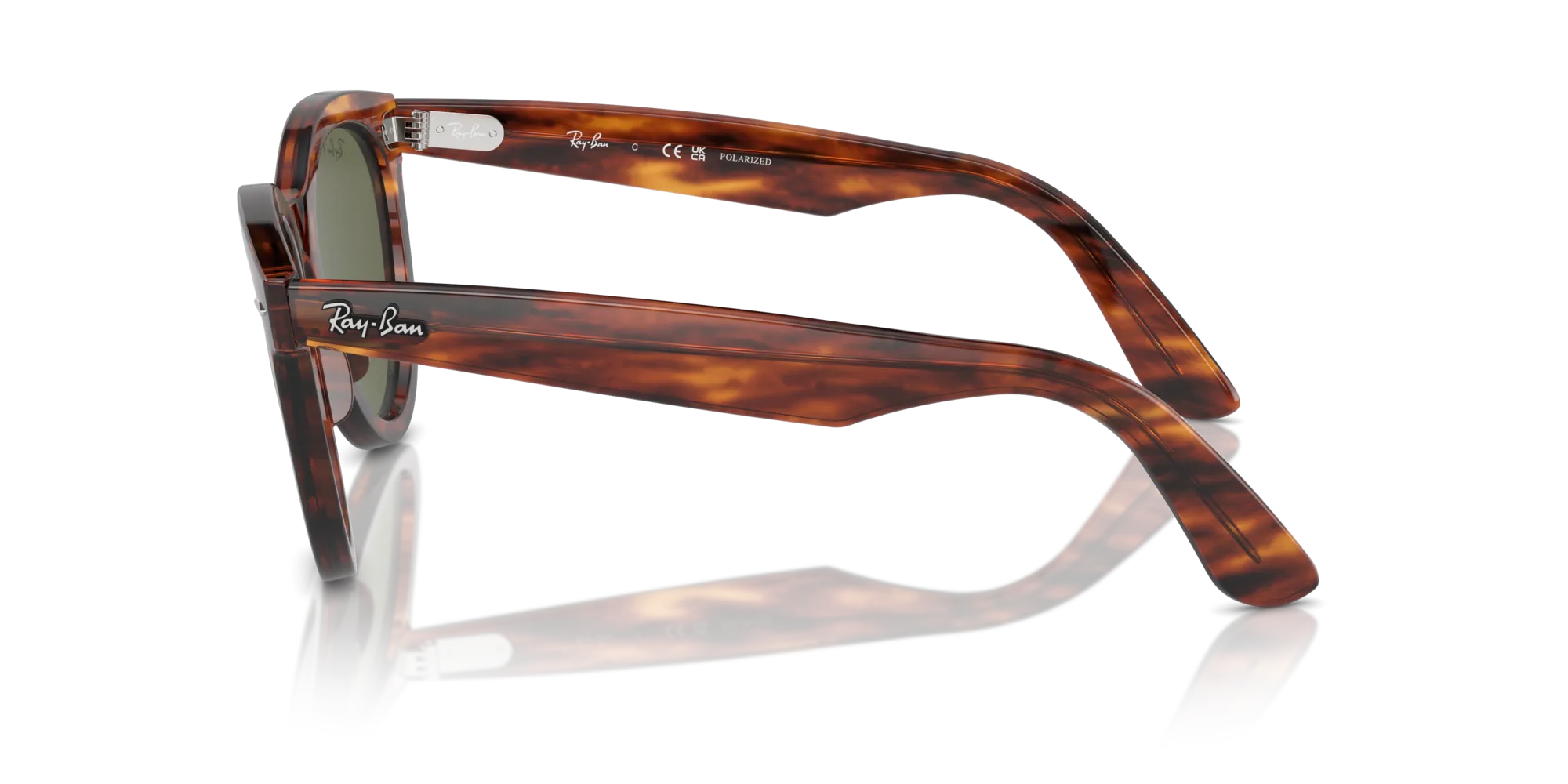 Ray - Ban RB2241 WAYFARER WAY 954/58 Occhiali da sole Acetato Marrone Verde Rotonda Polarizzata Antiriflesso - immagine 4