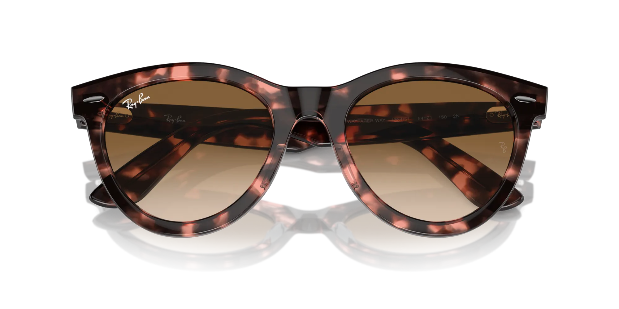 Ray - Ban RB2241 WAYFARER WAY 133451 Occhiali da sole Acetato Tartaruga Marrone Rotonda Normale Sfumato - immagine 2