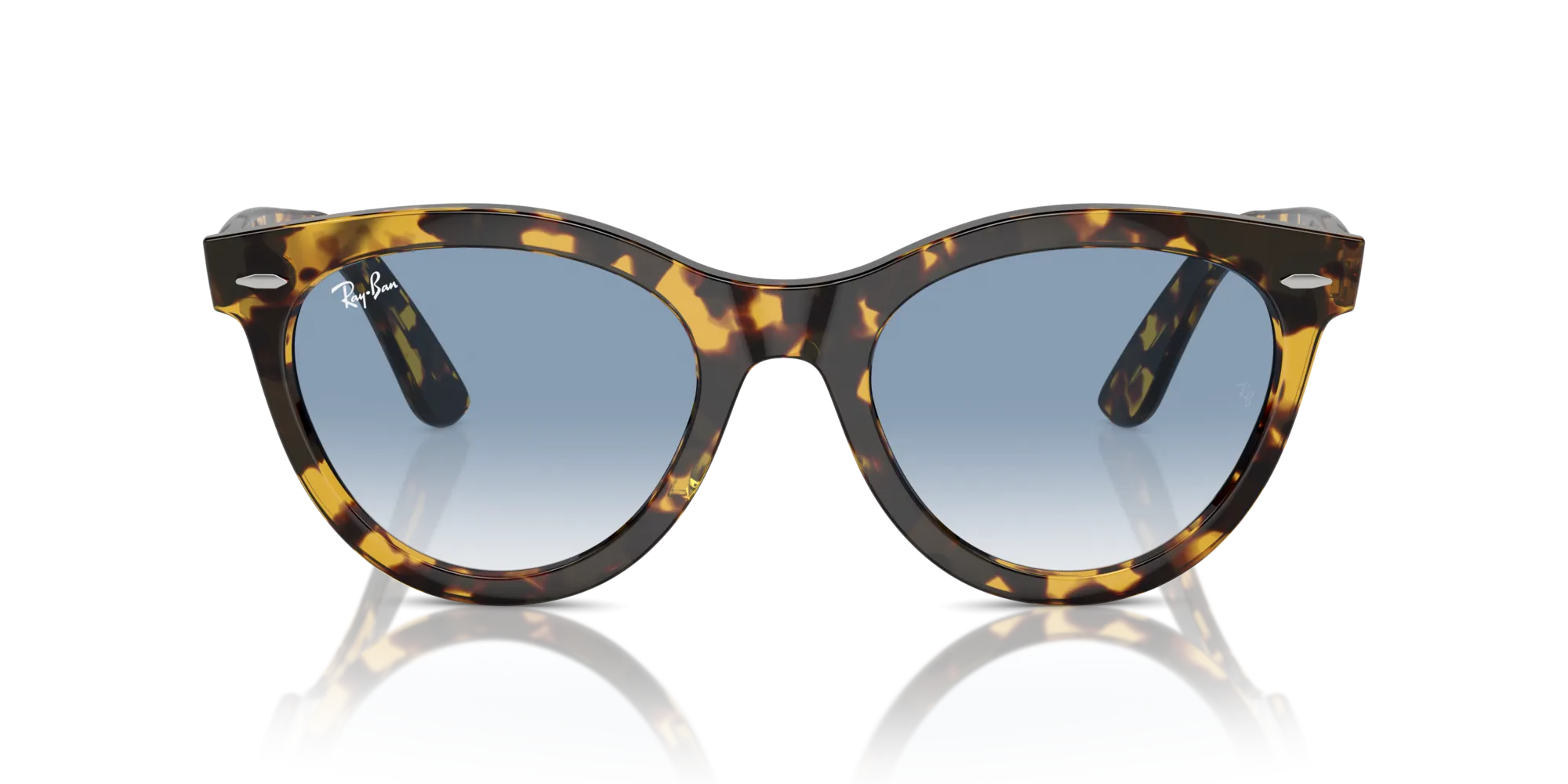 Ray - Ban RB2241 WAYFARER WAY 13323F Occhiali da sole Acetato Tartaruga Blu Rotonda Normale Sfumato - immagine 3