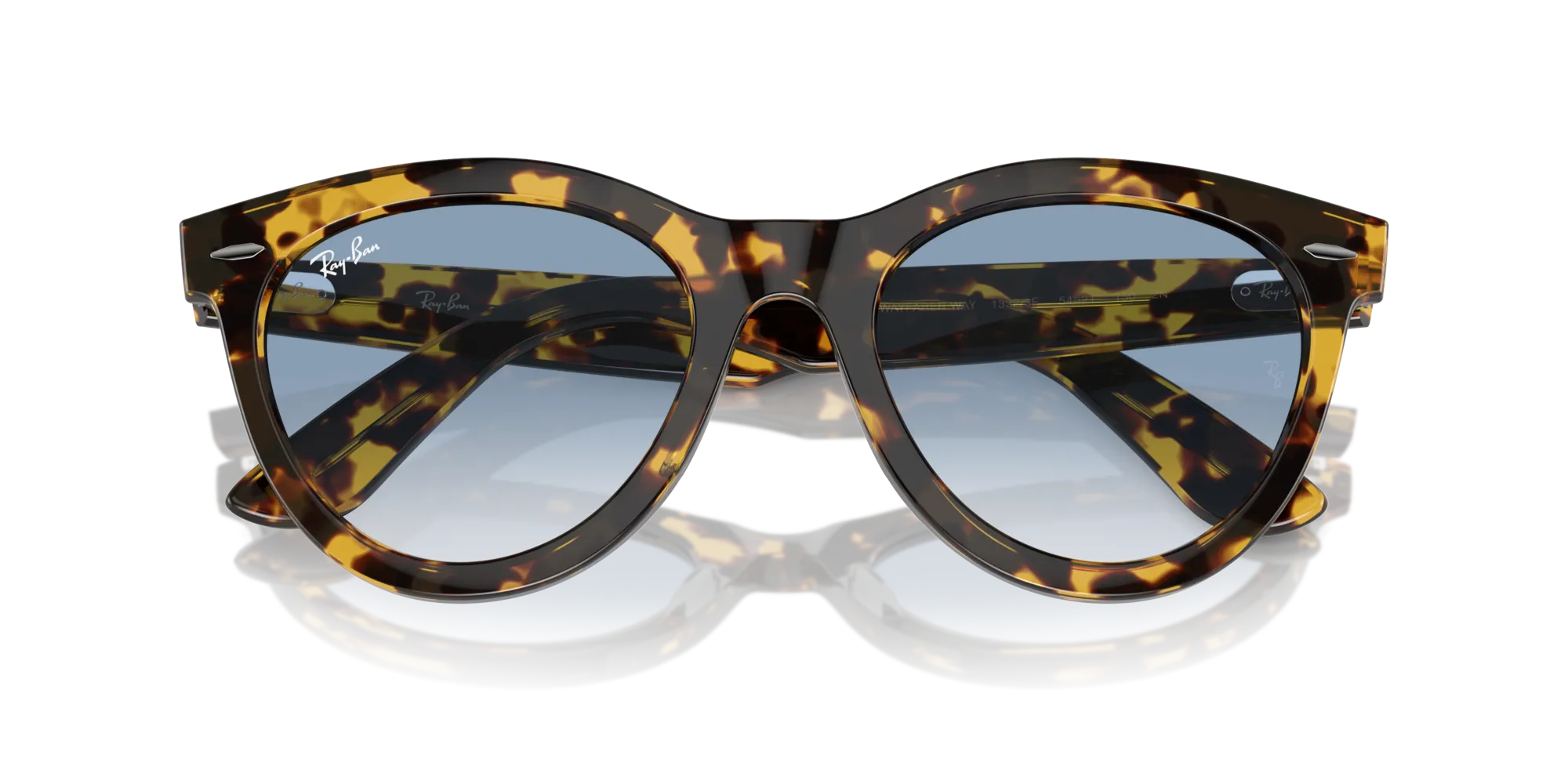 Ray - Ban RB2241 WAYFARER WAY 13323F Occhiali da sole Acetato Tartaruga Blu Rotonda Normale Sfumato - immagine 2