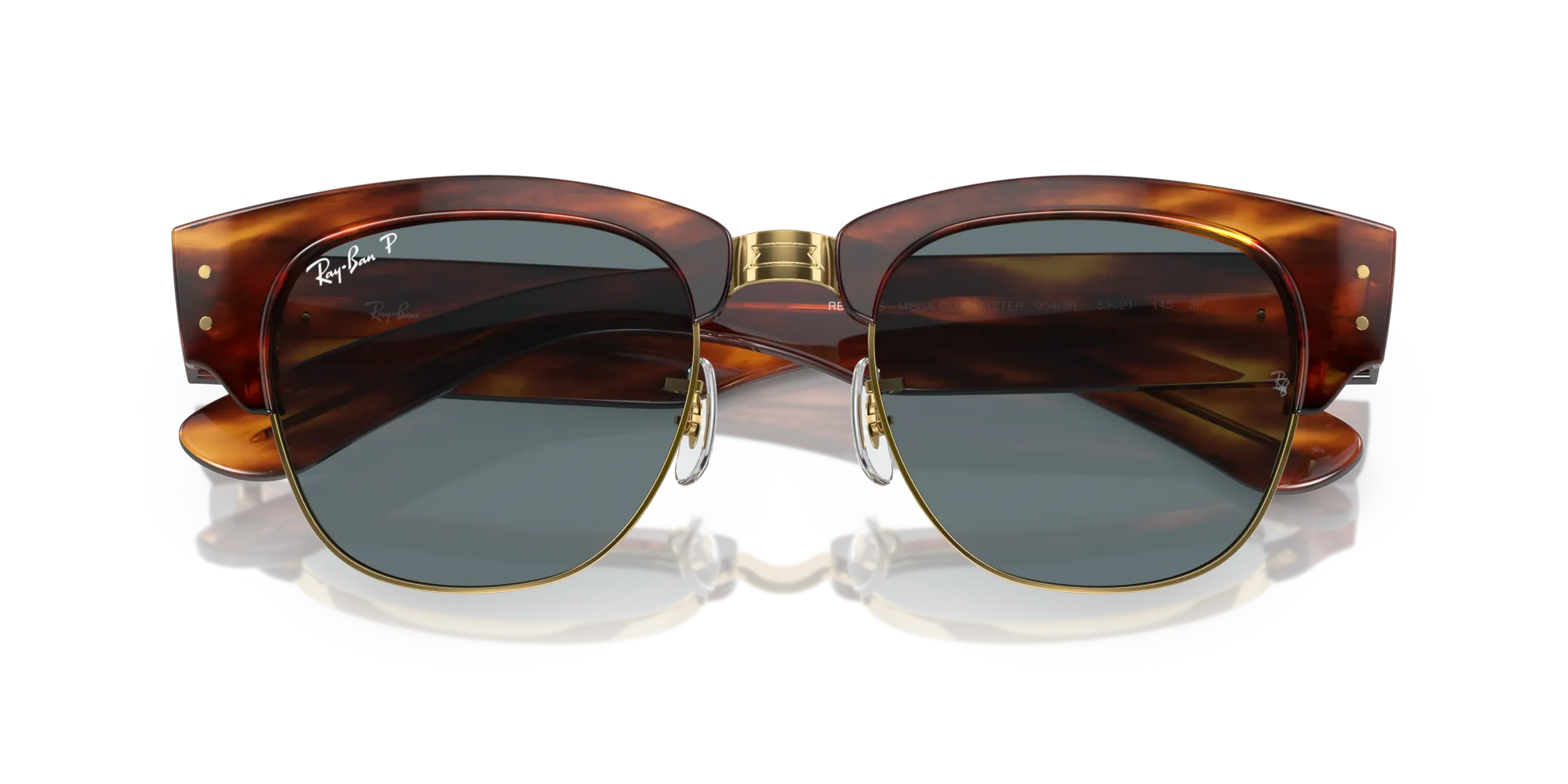 Ray - Ban RB0316S MEGA CLUBMASTER 954/3R Occhiali da sole Acetato Marrone Blu Squadrata Polarizzata - immagine 2