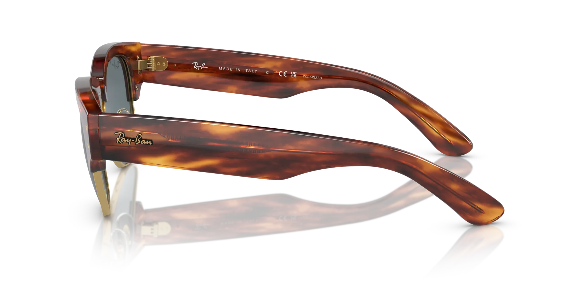 Ray - Ban RB0316S MEGA CLUBMASTER 954/3R Occhiali da sole Acetato Marrone Blu Squadrata Polarizzata - immagine 4