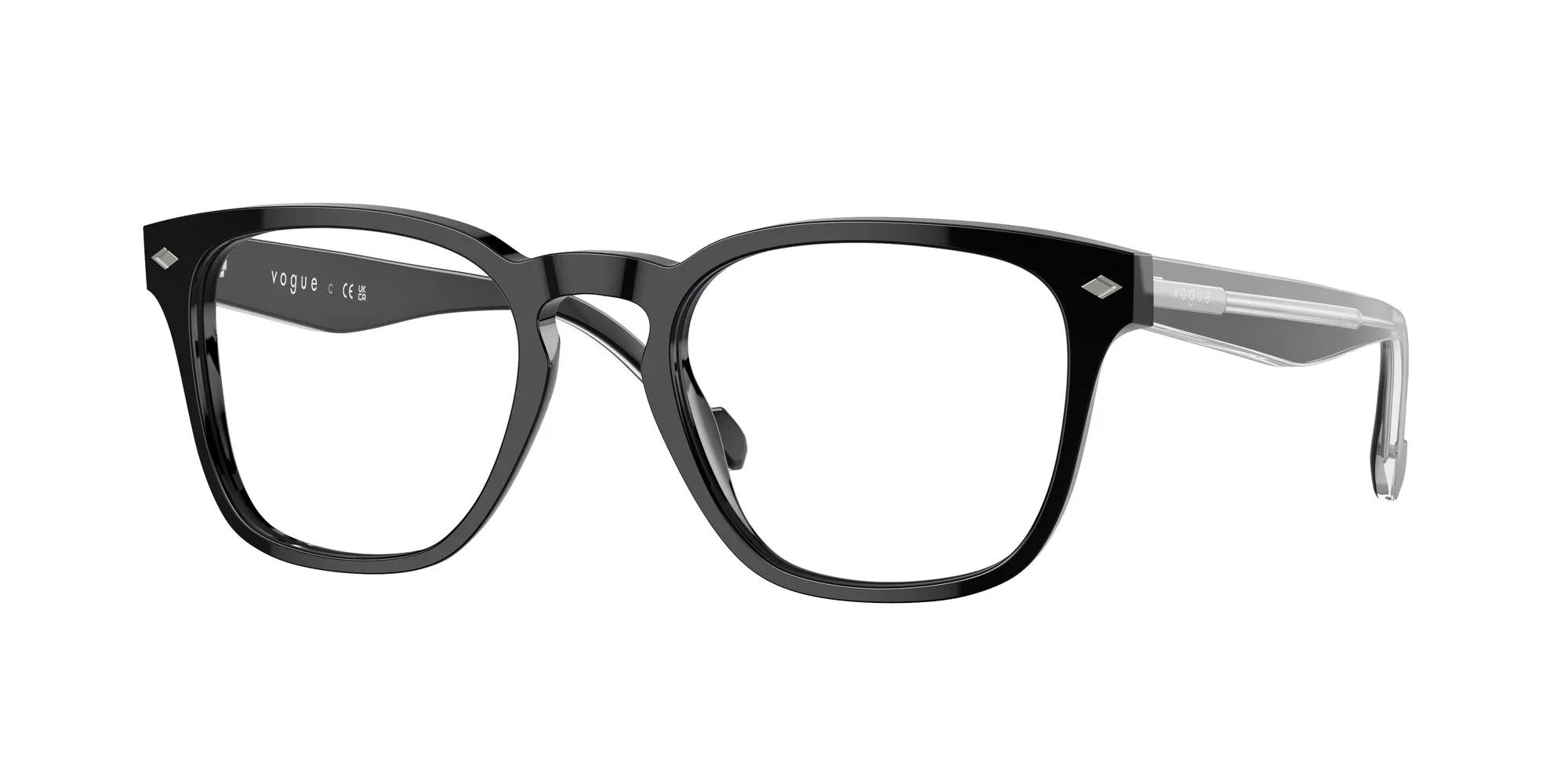 VOGUE EYEWEAR VO5570 W44 Montature da vista Acetato Nero Trasparente Squadrata Normale - immagine 1