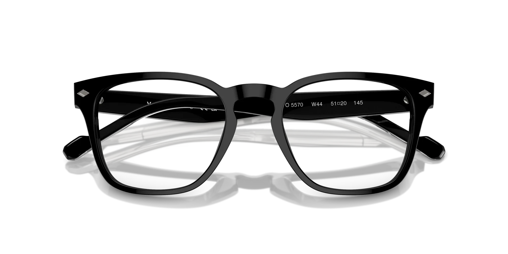 VOGUE EYEWEAR VO5570 W44 Montature da vista Acetato Nero Trasparente Squadrata Normale - immagine 2