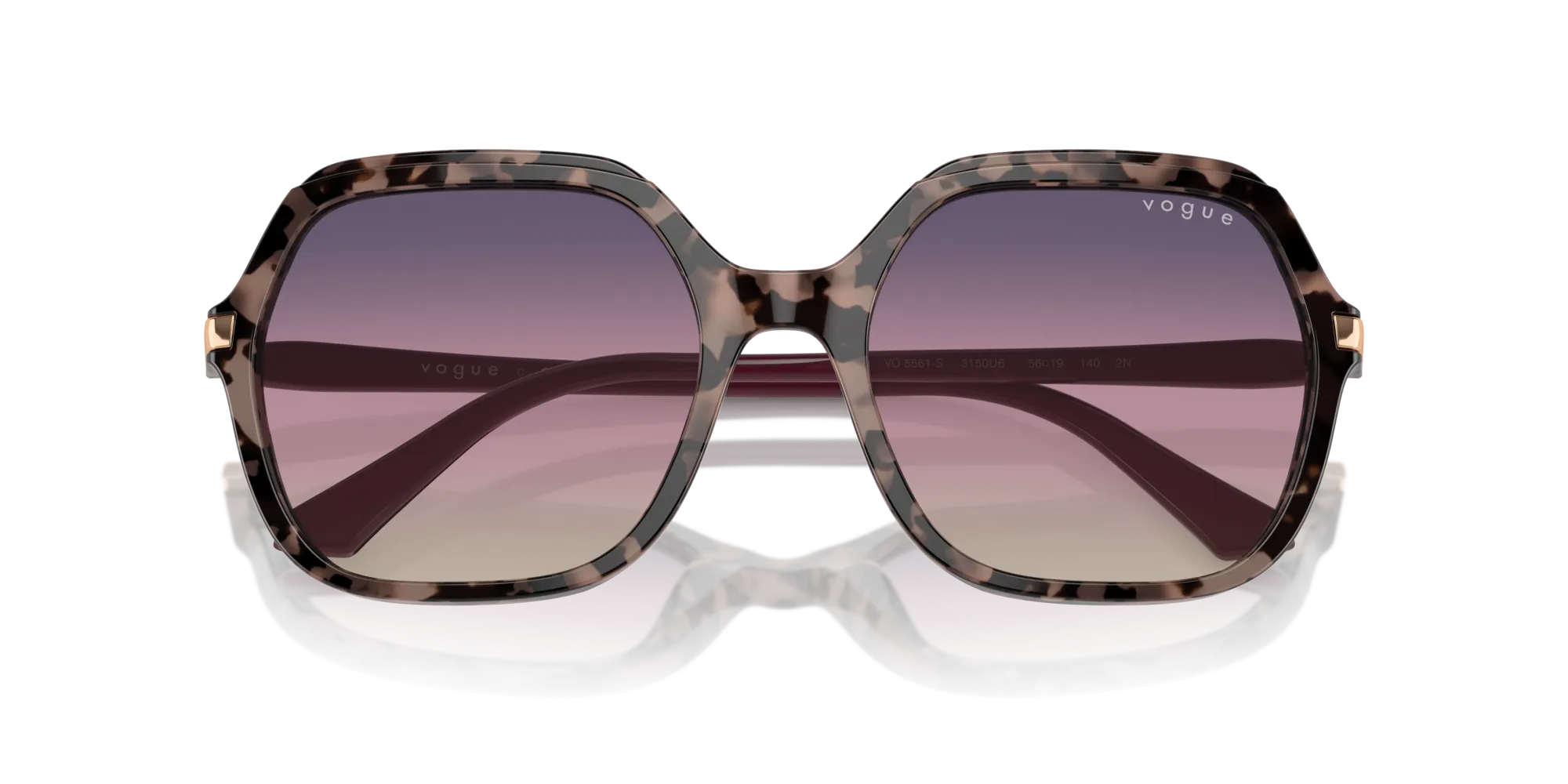 VOGUE EYEWEAR VO5561S 3150U6 Occhiali da sole Acetato Tartaruga Marrone Squadrata Normale Sfumato - immagine 2