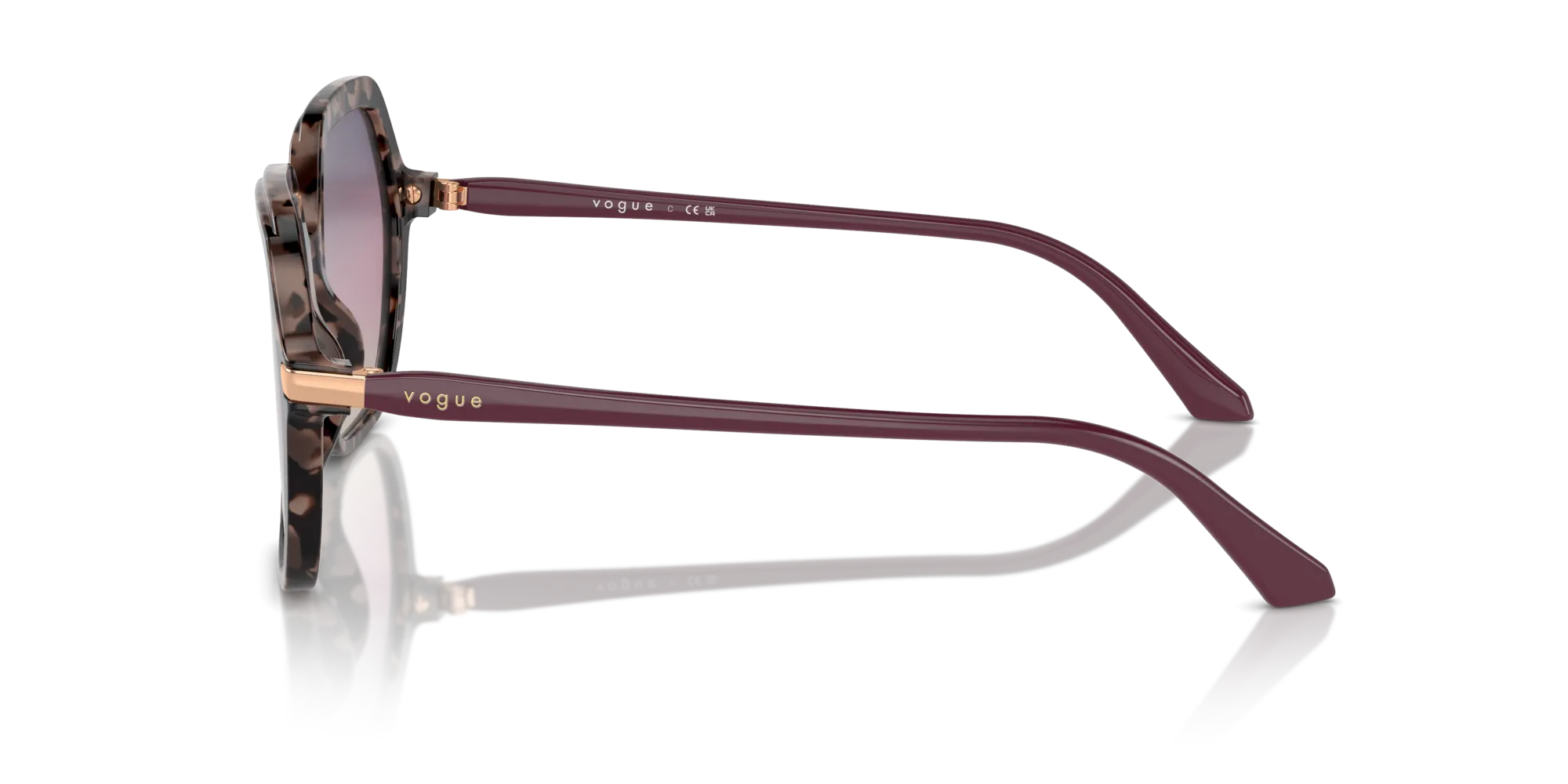 VOGUE EYEWEAR VO5561S 3150U6 Occhiali da sole Acetato Tartaruga Marrone Squadrata Normale Sfumato - immagine 4
