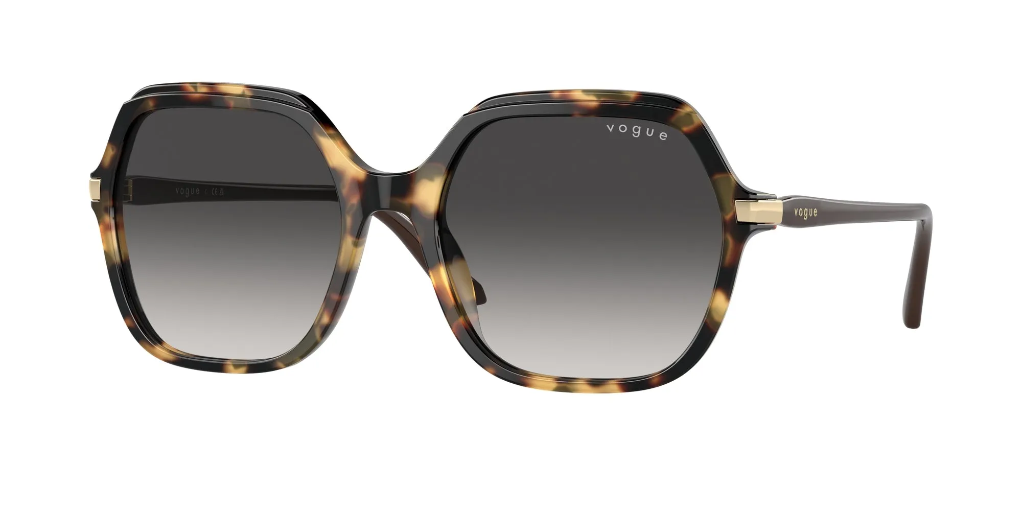VOGUE EYEWEAR VO5561S 26058G Occhiali da sole Acetato Tartaruga Grigio Squadrata Normale Sfumato - immagine 1