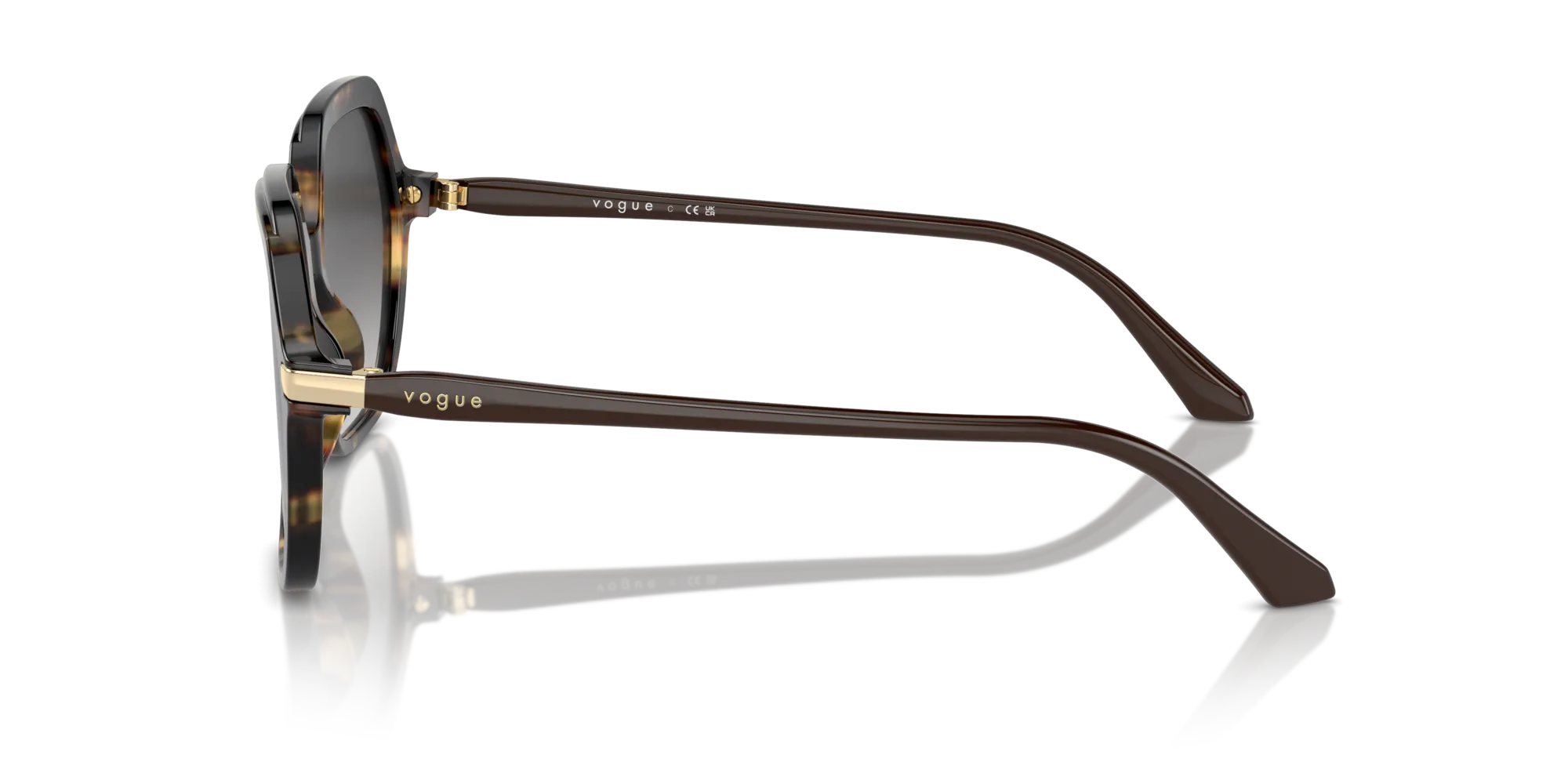 VOGUE EYEWEAR VO5561S 26058G Occhiali da sole Acetato Tartaruga Grigio Squadrata Normale Sfumato - immagine 4