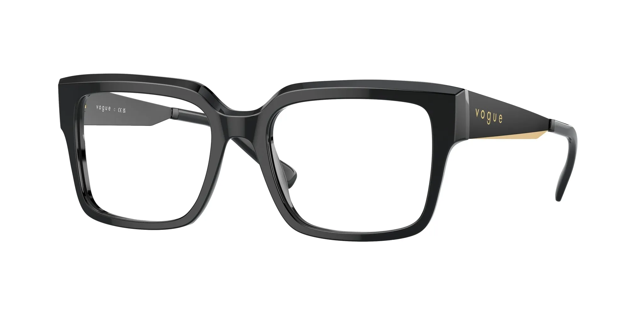 VOGUE EYEWEAR VO5559 W44 Montature da vista Acetato Nero Trasparente Pillow Normale - immagine 1