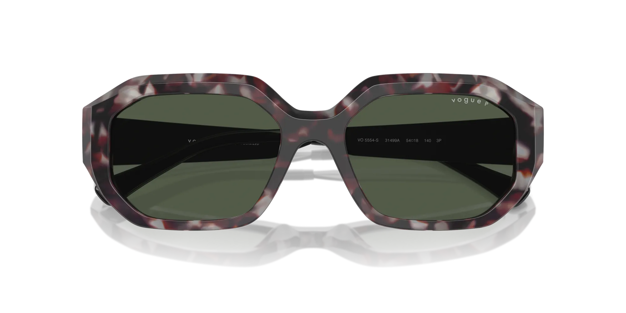 VOGUE EYEWEAR VO5554S 31499A Occhiali da sole Acetato Grigio Verde Geometrica Polarizzata - immagine 2