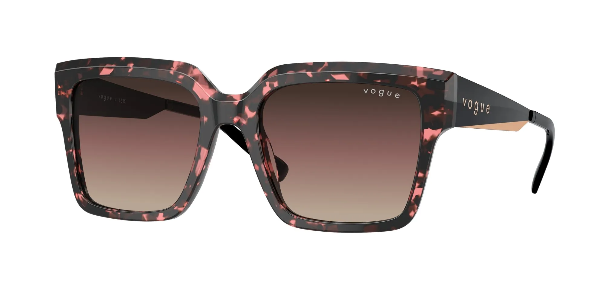 VOGUE EYEWEAR VO5553S 3148E2 Occhiali da sole Acetato Rosso Marrone Squadrata Normale Sfumato - immagine 1