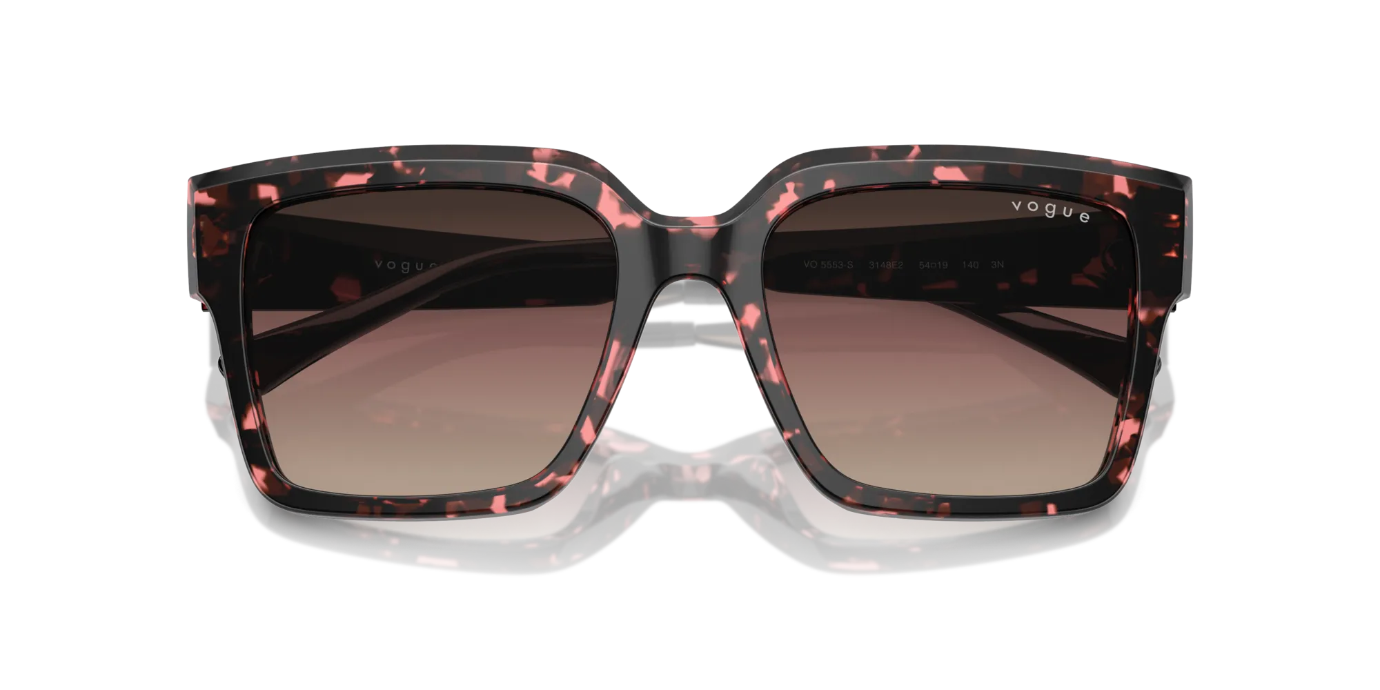 VOGUE EYEWEAR VO5553S 3148E2 Occhiali da sole Acetato Rosso Marrone Squadrata Normale Sfumato - immagine 2