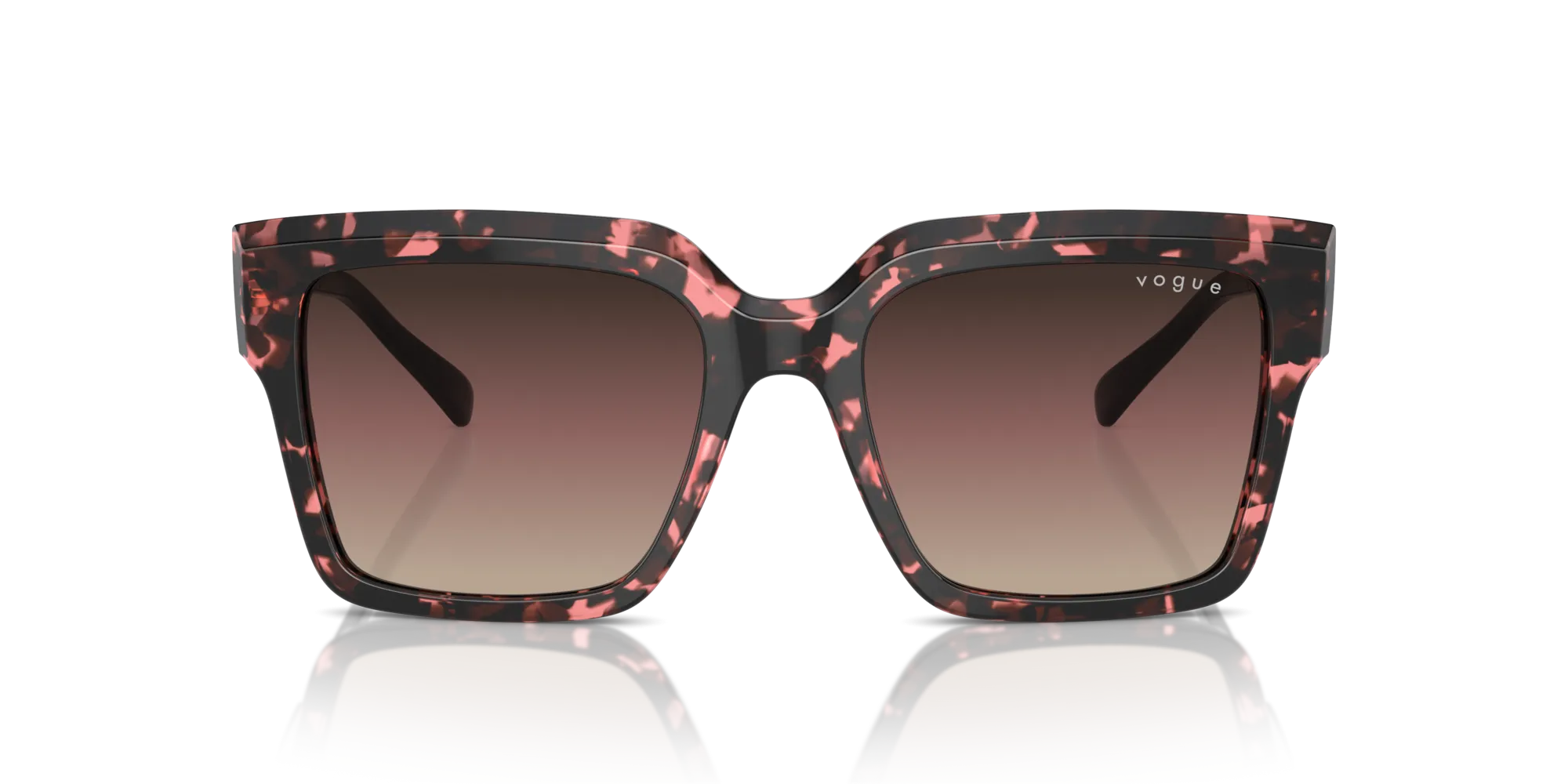 VOGUE EYEWEAR VO5553S 3148E2 Occhiali da sole Acetato Rosso Marrone Squadrata Normale Sfumato - immagine 3