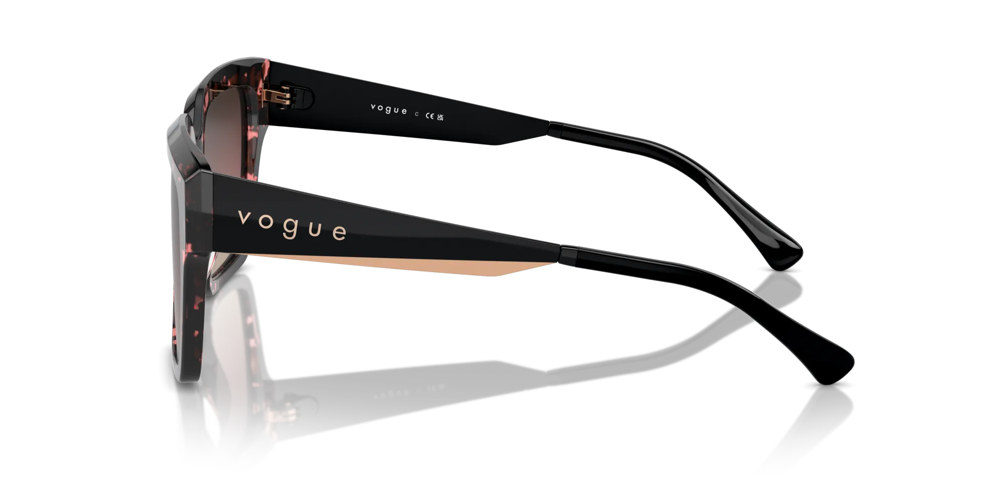 VOGUE EYEWEAR VO5553S 3148E2 Occhiali da sole Acetato Rosso Marrone Squadrata Normale Sfumato - immagine 4