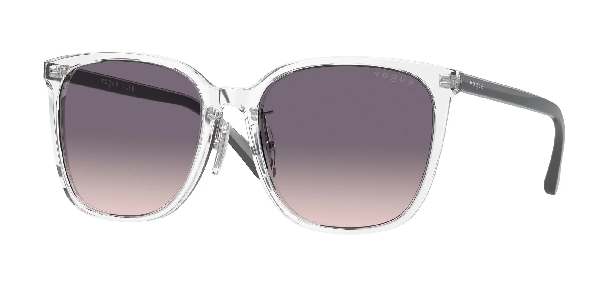 VOGUE EYEWEAR VO5537SD W74536 Occhiali da sole Acetato Trasparente Rosa Squadrata Normale Sfumato - immagine 1
