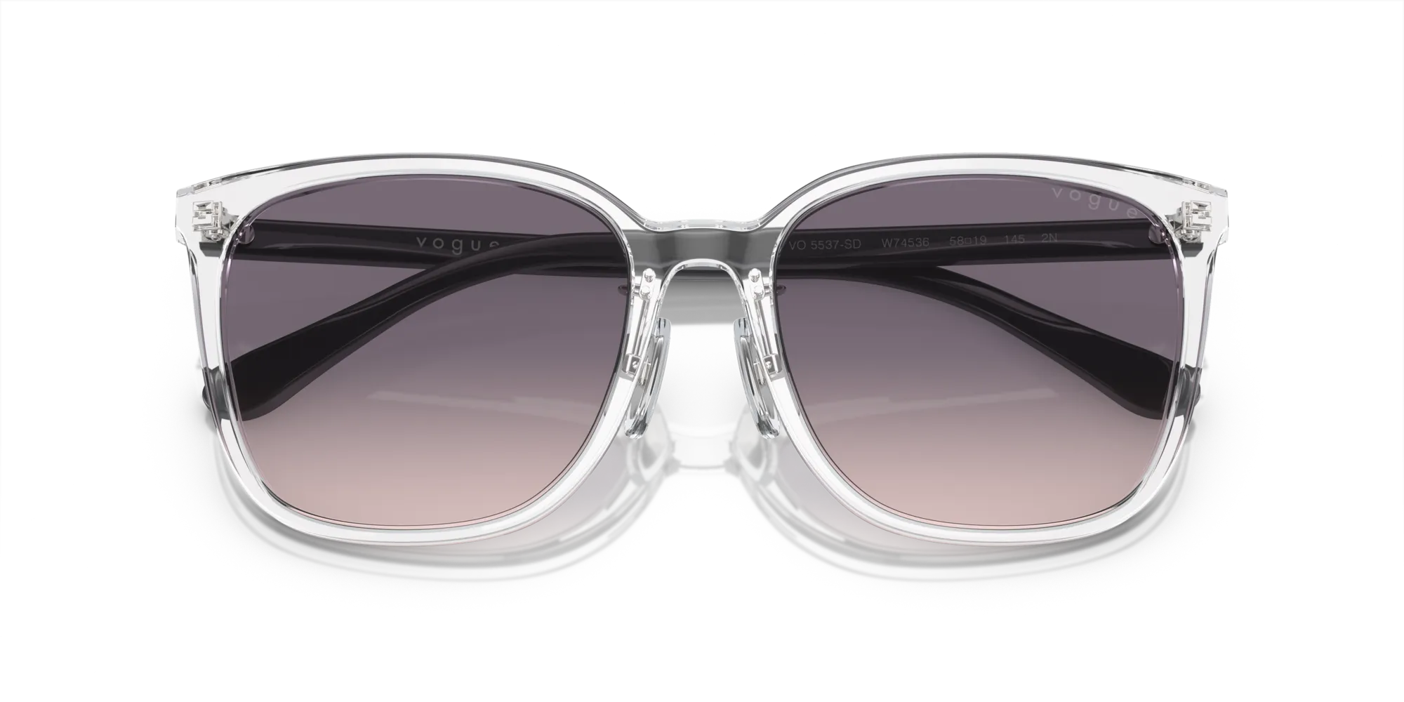 VOGUE EYEWEAR VO5537SD W74536 Occhiali da sole Acetato Trasparente Rosa Squadrata Normale Sfumato - immagine 2