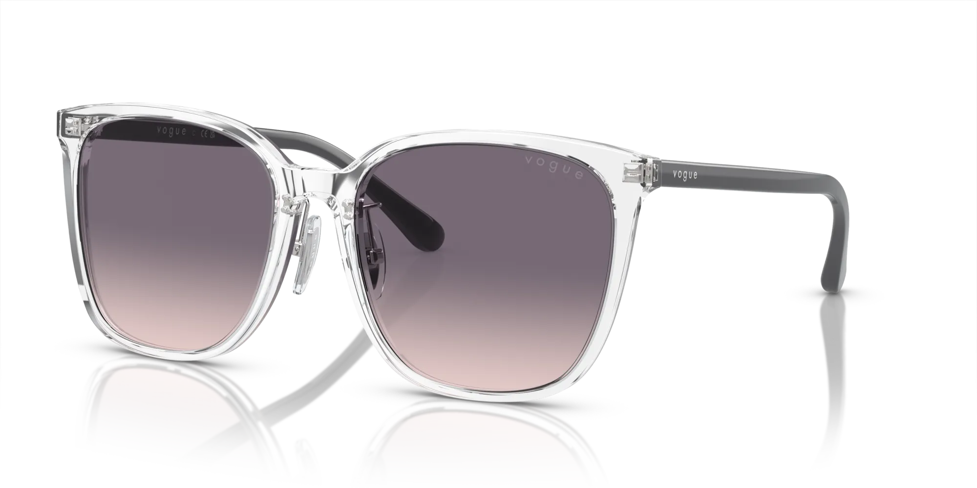 VOGUE EYEWEAR VO5537SD W74536 Occhiali da sole Acetato Trasparente Rosa Squadrata Normale Sfumato - immagine 4