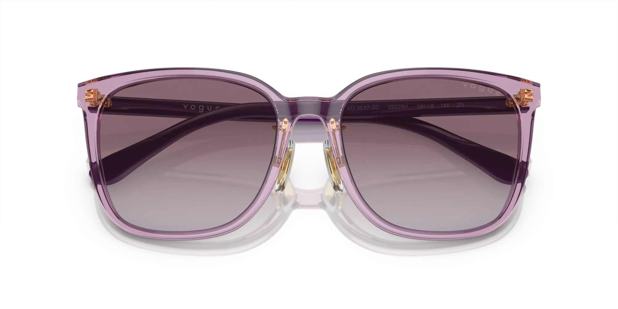 VOGUE EYEWEAR VO5537SD 29228H Occhiali da sole Acetato Viola Viola Squadrata Normale Sfumato - immagine 2