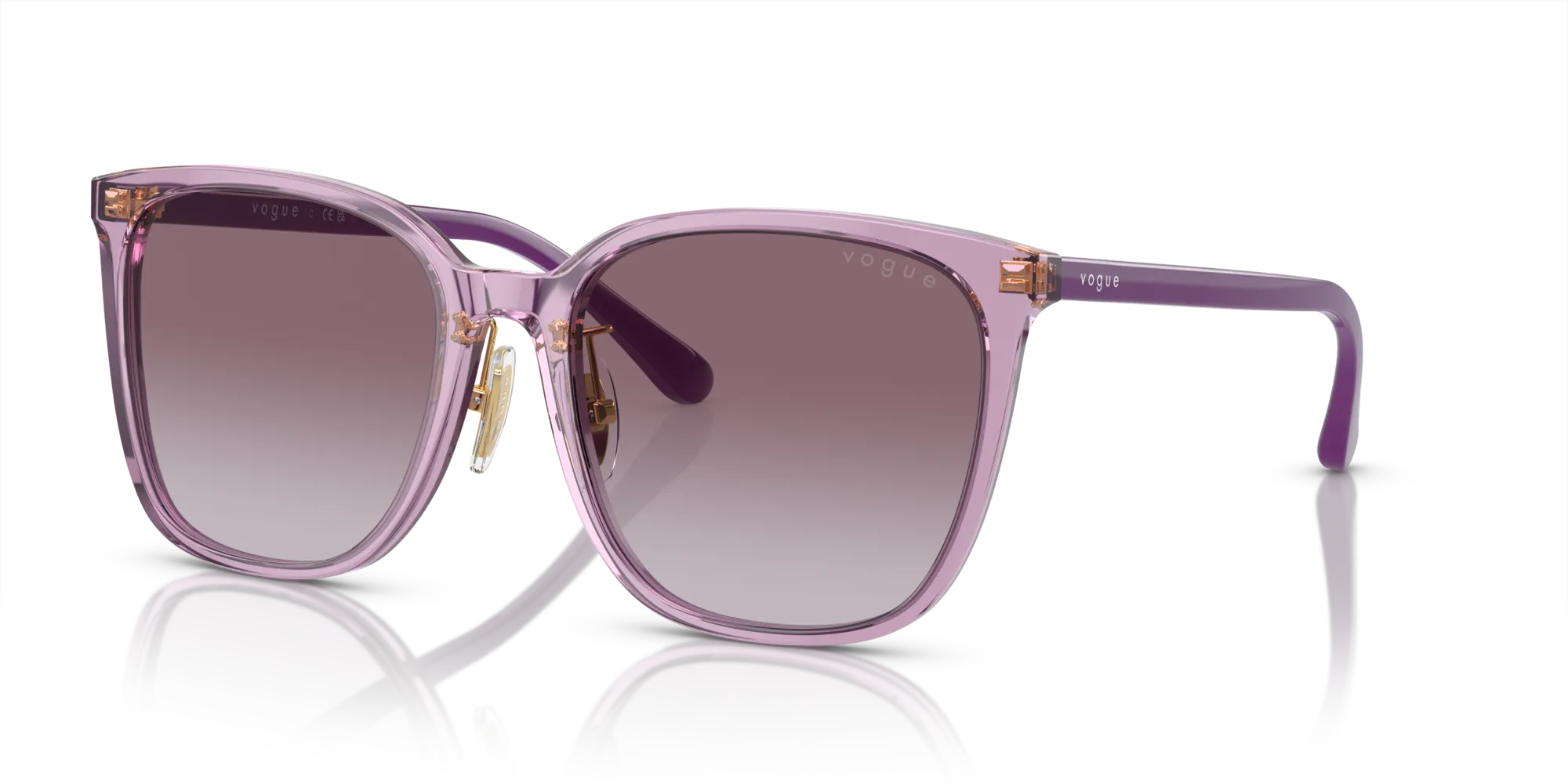 VOGUE EYEWEAR VO5537SD 29228H Occhiali da sole Acetato Viola Viola Squadrata Normale Sfumato - immagine 4