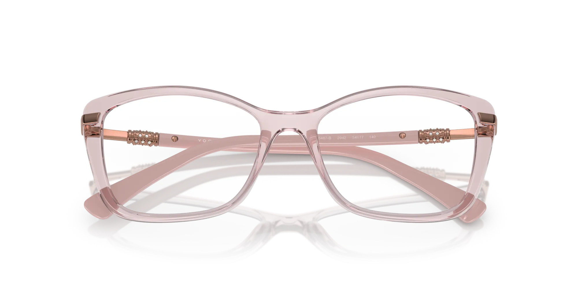 VOGUE EYEWEAR VO5487B 2942 Montature da vista Iniettato Rosa Trasparente Farfalla Normale - immagine 2