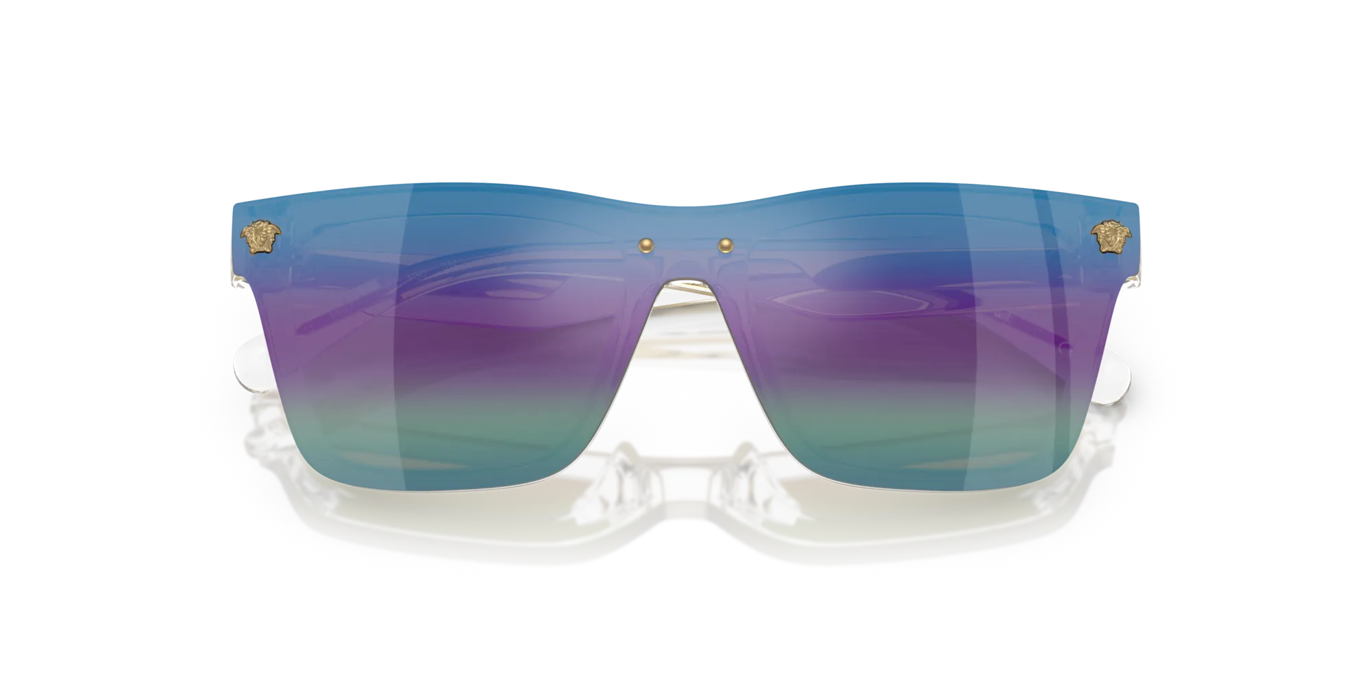 Versace VK4004U 148/P1 Occhiali da sole Iniettato Trasparente Marrone Squadrata Normale Sfumato - immagine 2