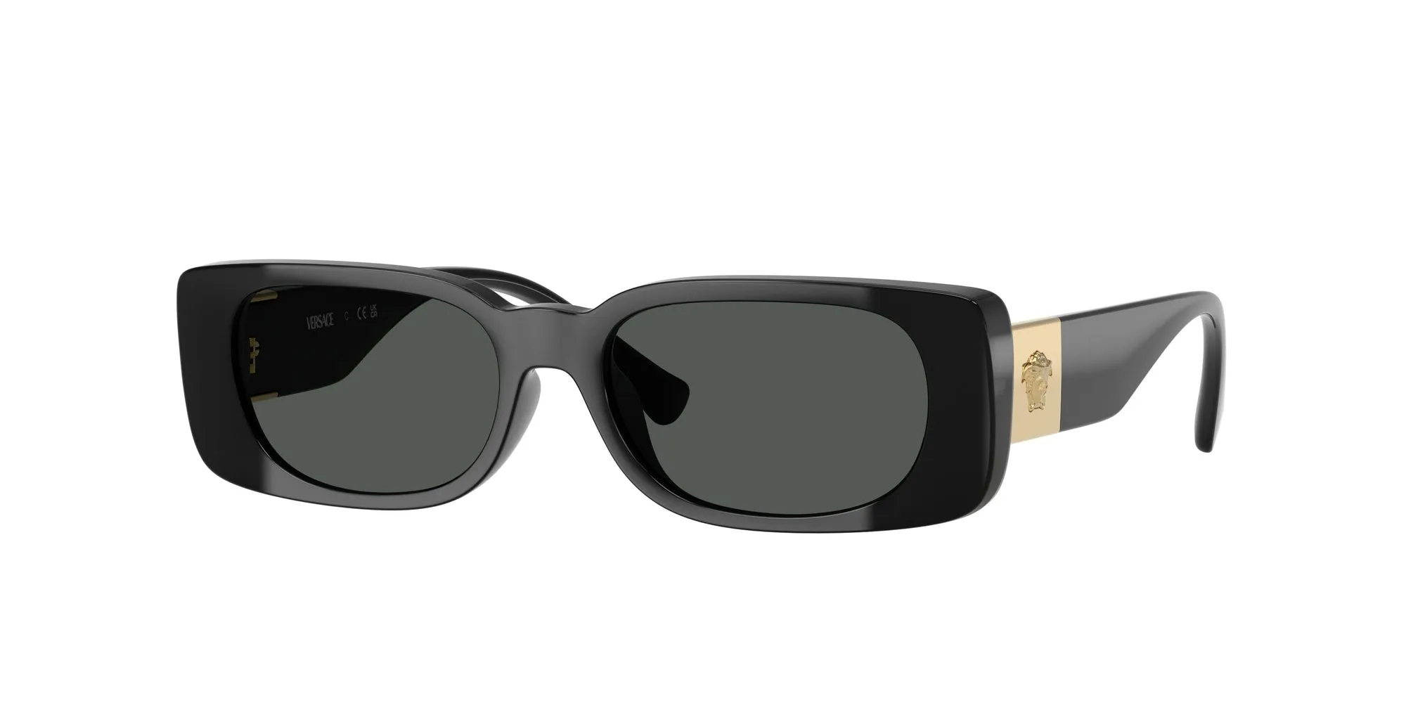 Versace VK4003U GB1/87 Occhiali da sole Iniettato Nero Grigio Squadrata Normale - immagine 1